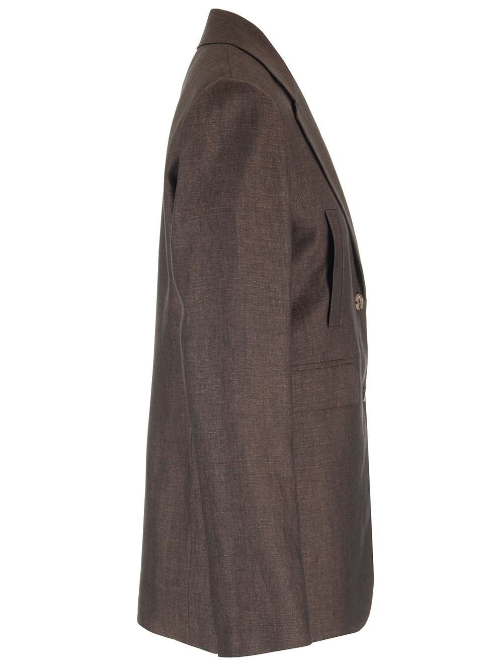 Loewe Women Linen Single-Breasted Tailored Jacket