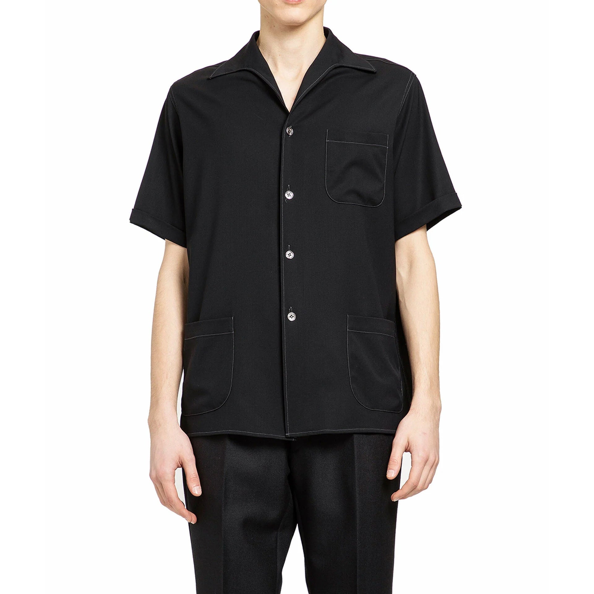 Maison Margiela Short-Sleeve Wool Shirt Men MAISON MARGIELA