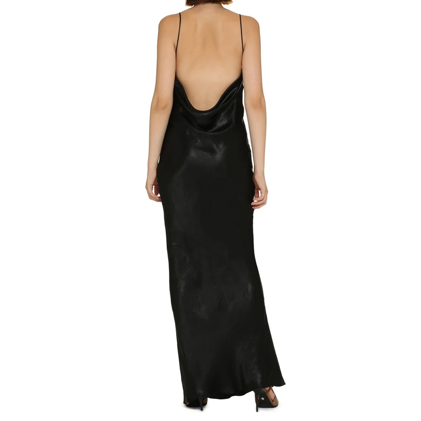 Saint Laurent Satin Long Dress Women SAINT LAURENT