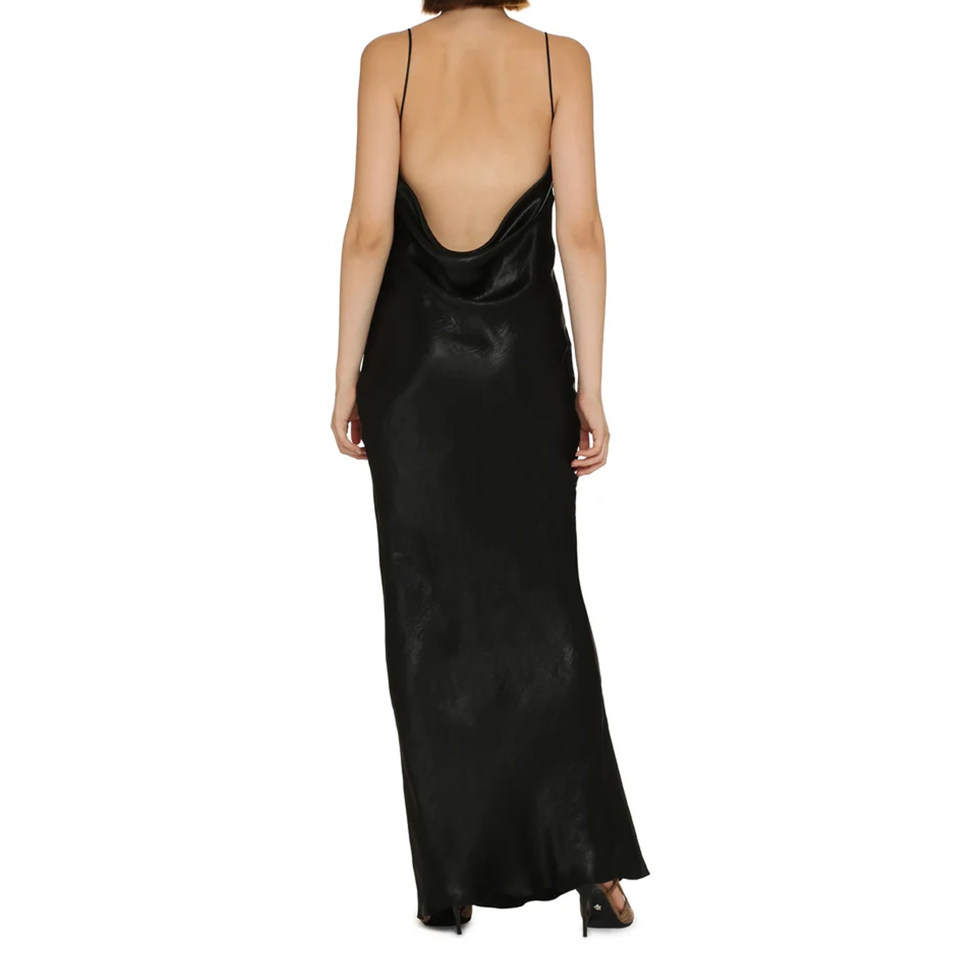 Saint Laurent Satin Long Dress Women SAINT LAURENT