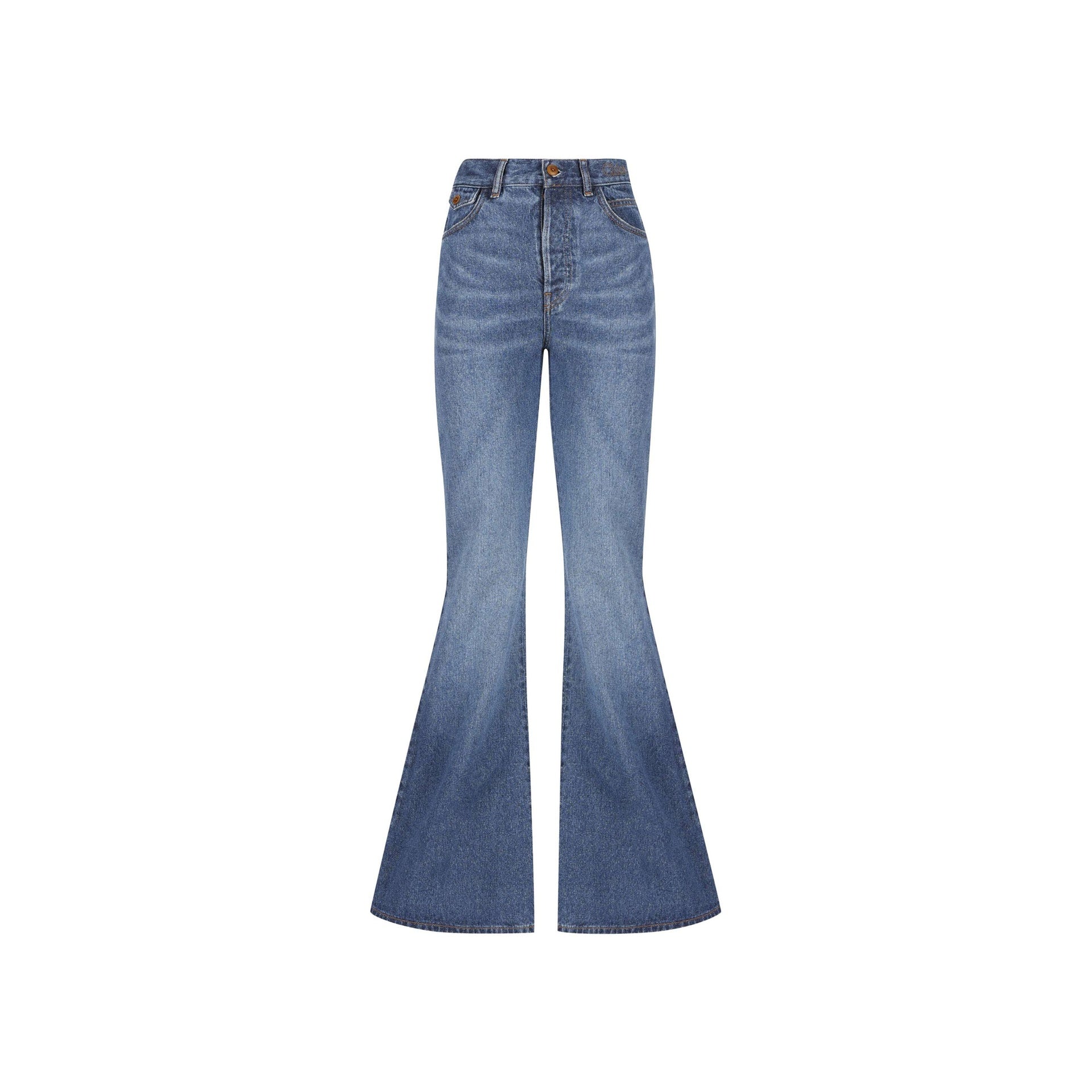 Chloe Cotton Denim Flared Jeans Women CHLOE
