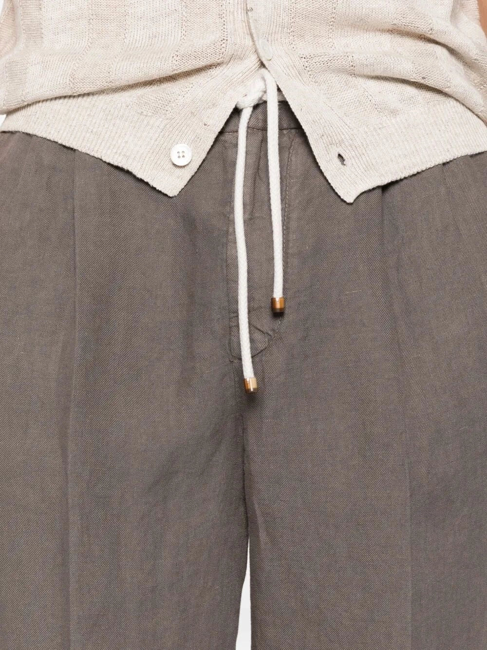 Brunello Cucinelli Men Garment-Dyed Pants With Drawstring And Double Pleats BRUNELLO CUCINELLI