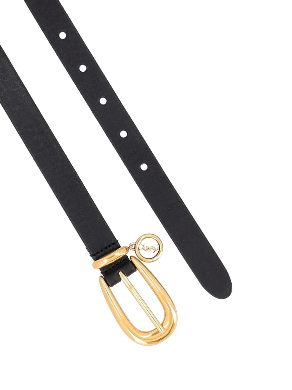 Saint Laurent Women Cassandra Thin Leather Belt SAINT LAURENT
