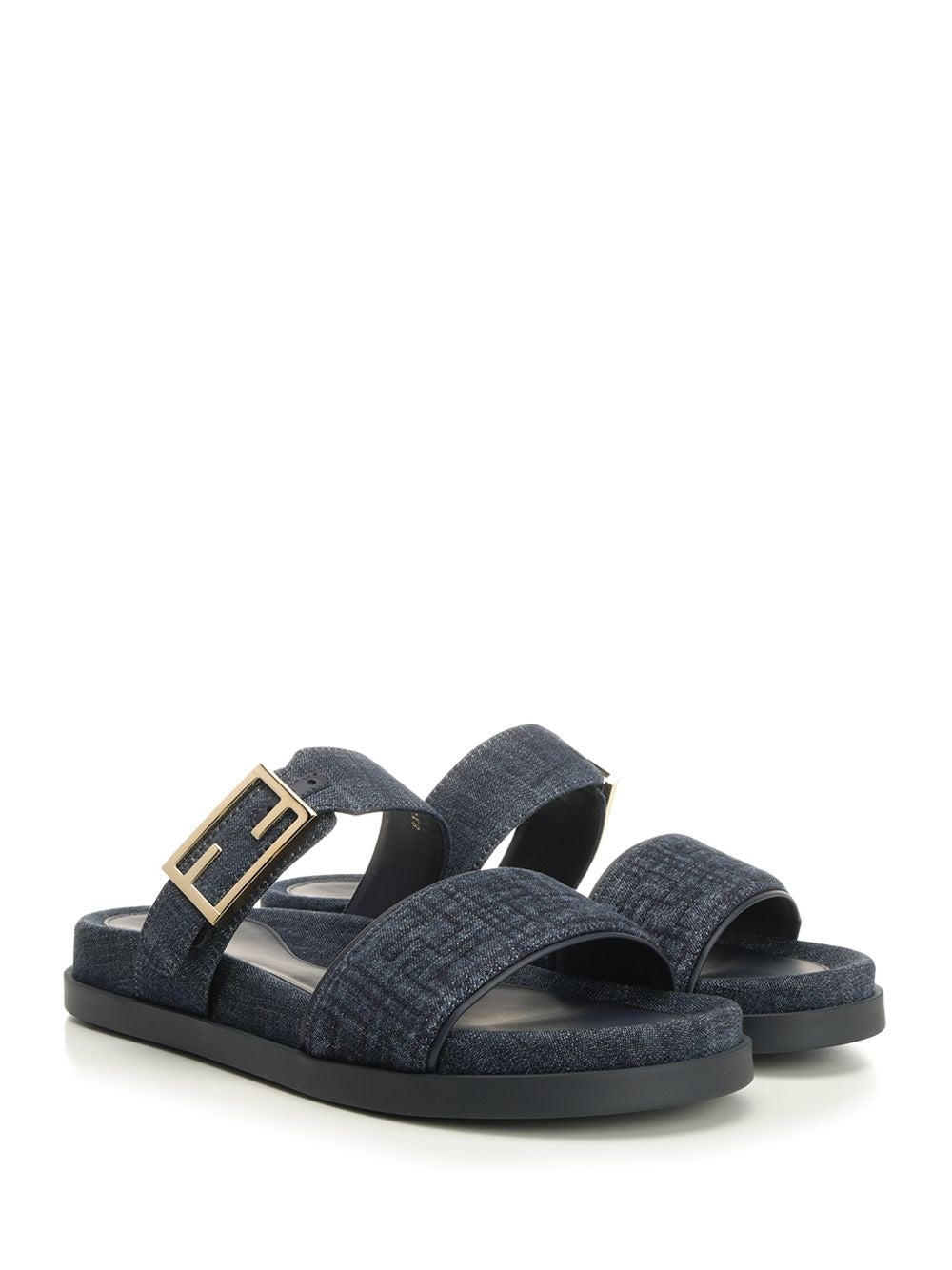 Fendi Women Flat Denim Slides FENDI