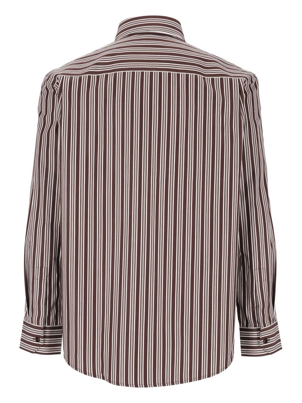 Saint Laurent Men Striped Cotton Poplin Shirt SAINT LAURENT