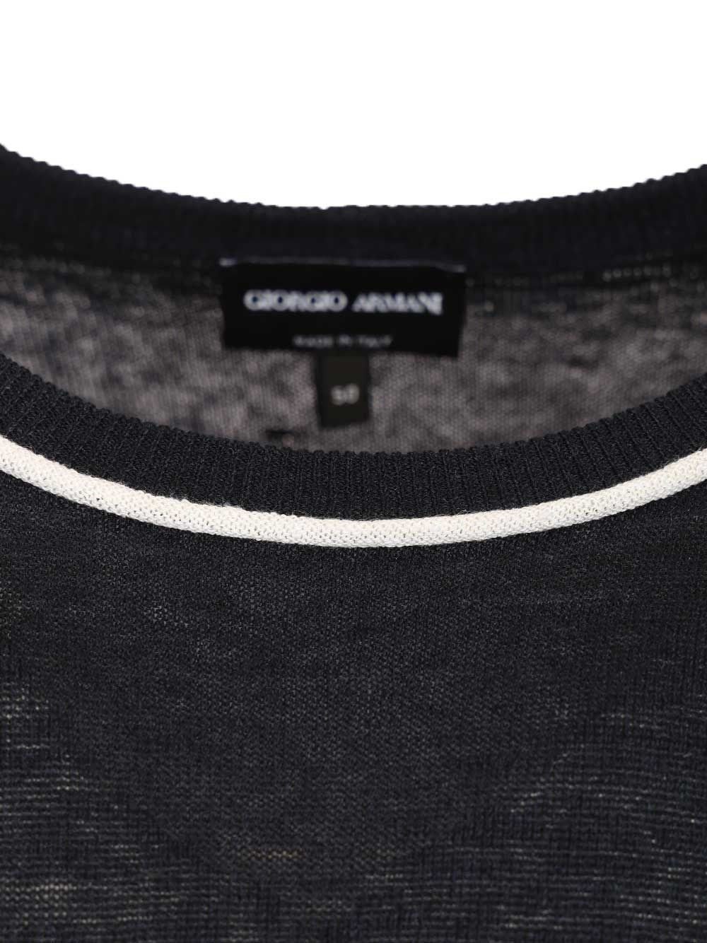 Giorgio Armani Men Crew Neck Sweater In Linen And Silk GIORGIO ARMANI