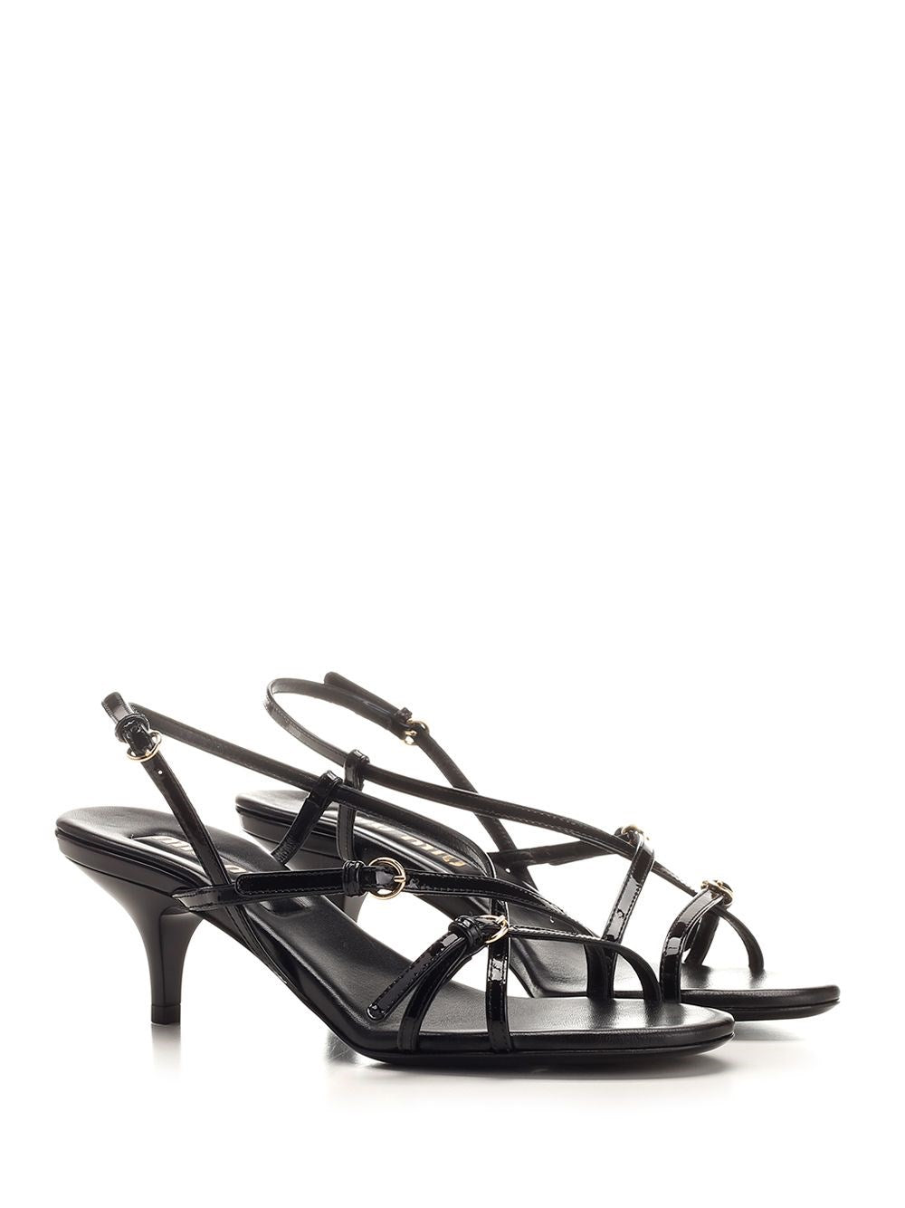 Miu Miu Women Black Patent Sandals MIU MIU
