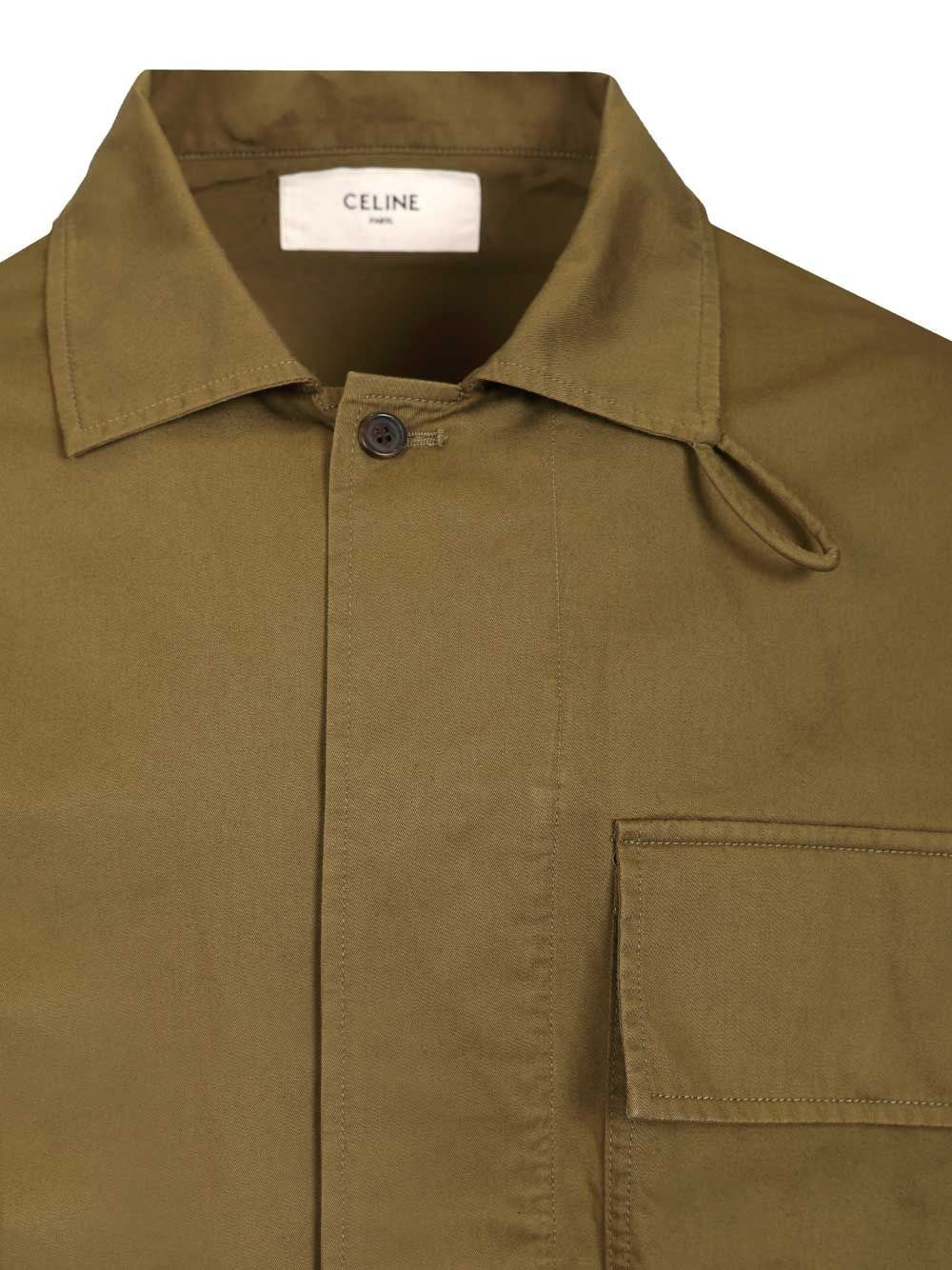 Celine Men Oversized Shirt In Cotton And Linen Twill CELINE