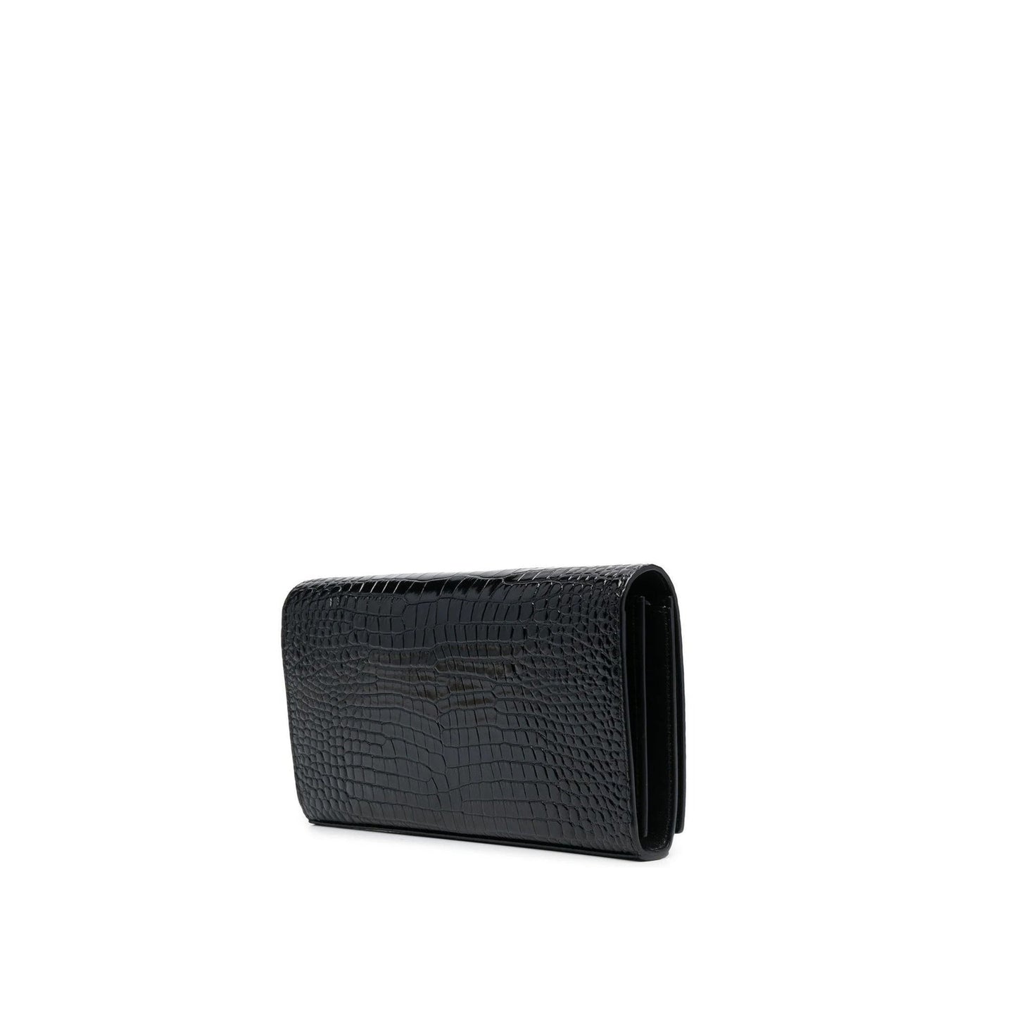 Saint Laurent Cassandre Croc Embossed Leather Chain Wallet Women SAINT LAURENT