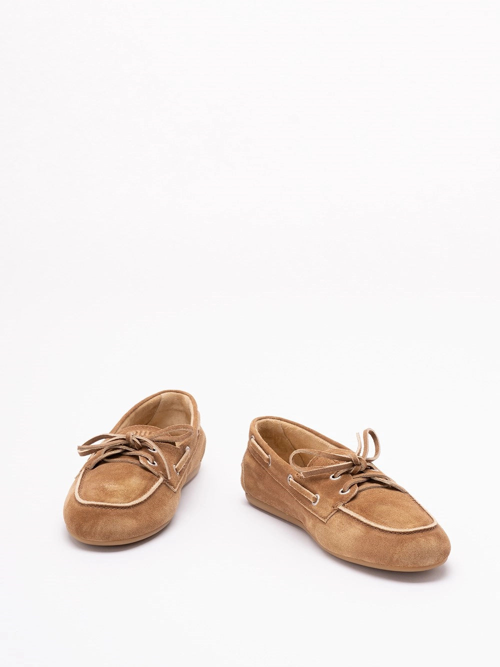 Miu Miu Women Unlined Bleached Suede Boat Shoes MIU MIU