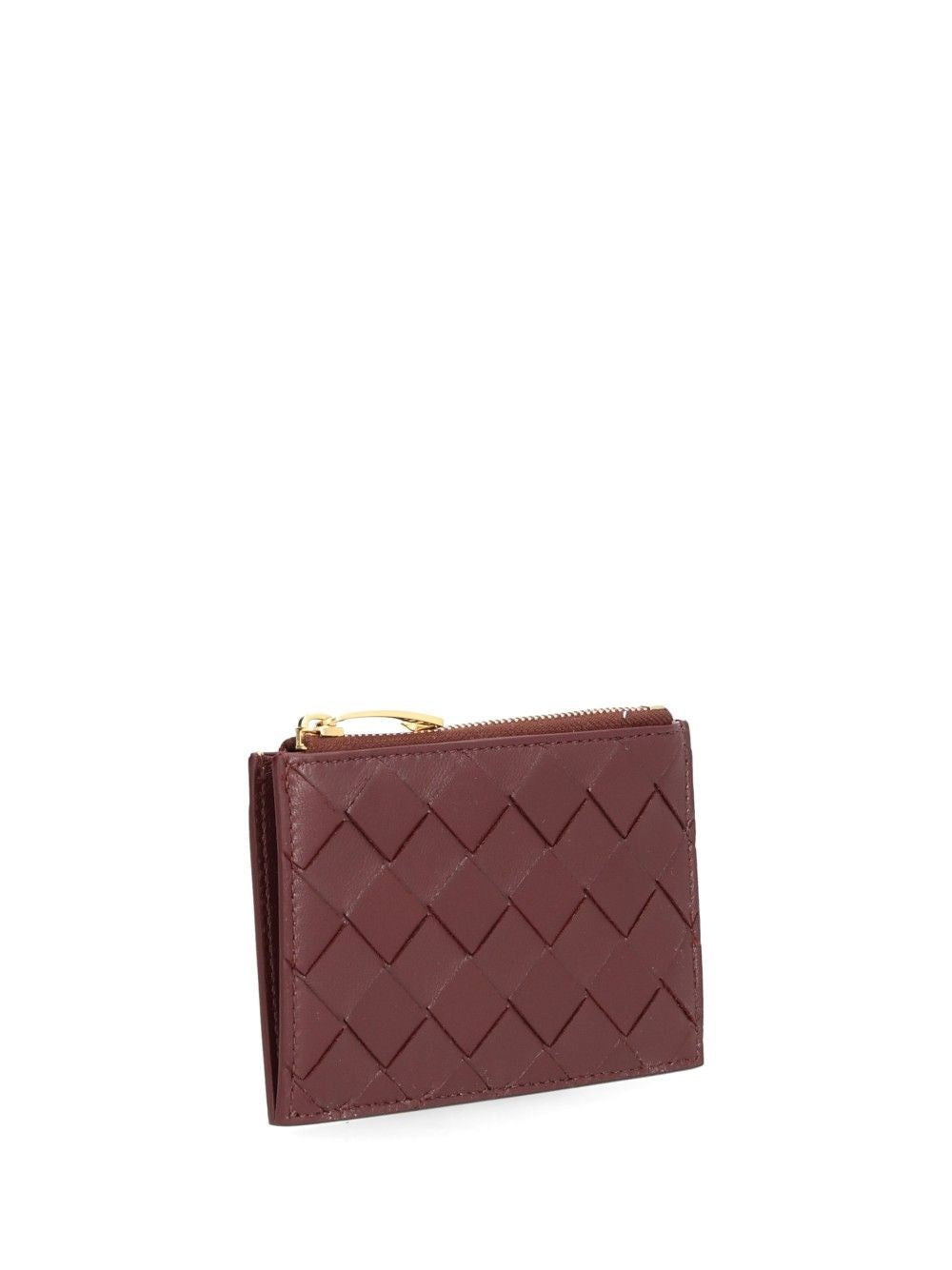 Bottega Veneta Women Woven Card Holder With Zip BOTTEGA VENETA