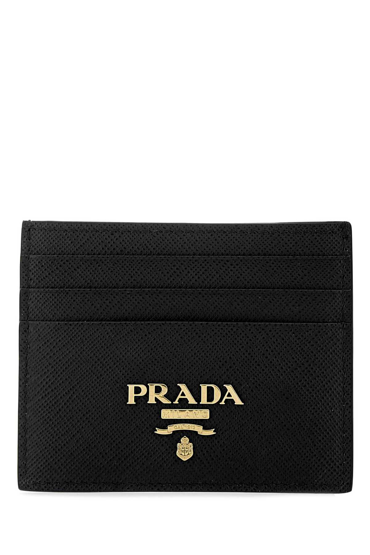 Prada Women Black Leather Card Holder PRADA