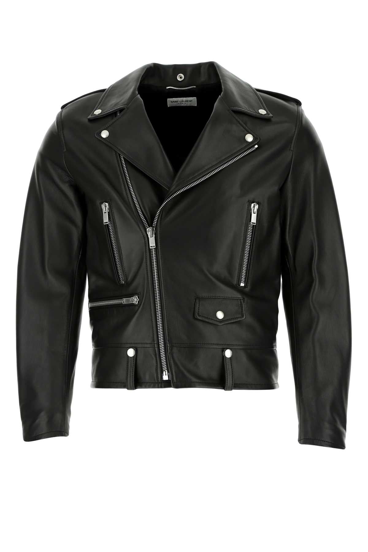Saint Laurent Men Black Leather Jacket SAINT LAURENT