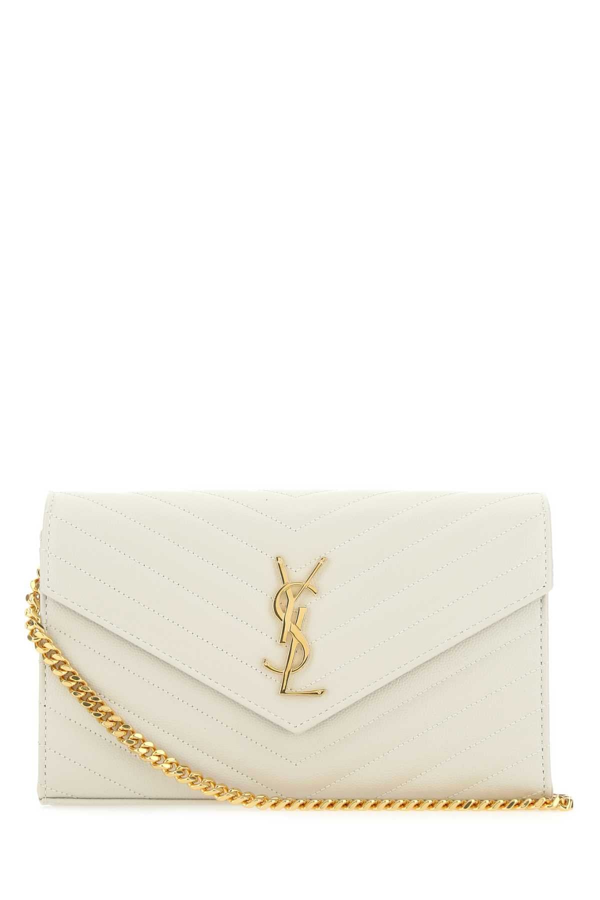 Saint Laurent Women Ivory Leather Clutch SAINT LAURENT