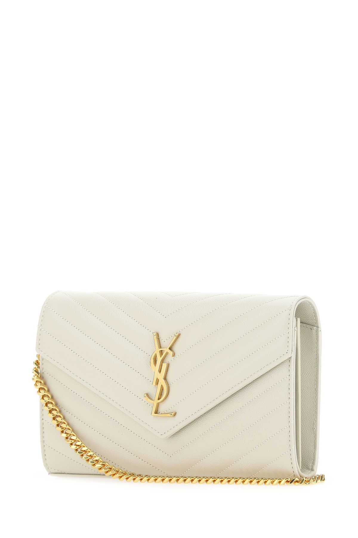 Saint Laurent Women Ivory Leather Clutch SAINT LAURENT