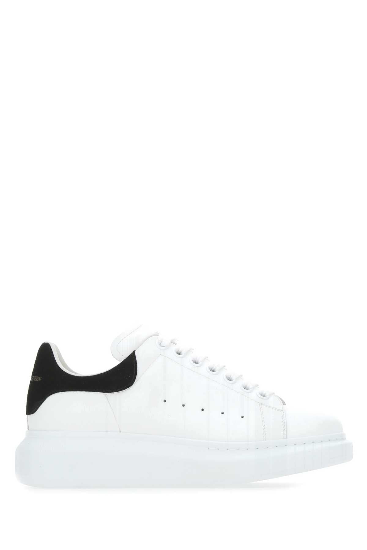 Alexander Mcqueen Women White Leather Sneakers With Black Suede Heel ALEXANDER MCQUEEN