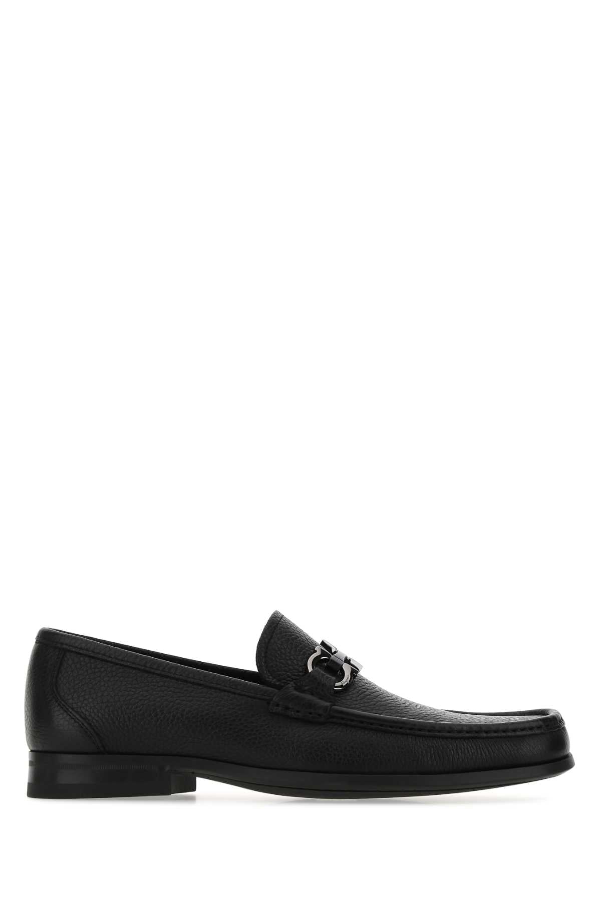 Salvatore Ferragamo Men Black Leather Grandioso Loafers FERRAGAMO