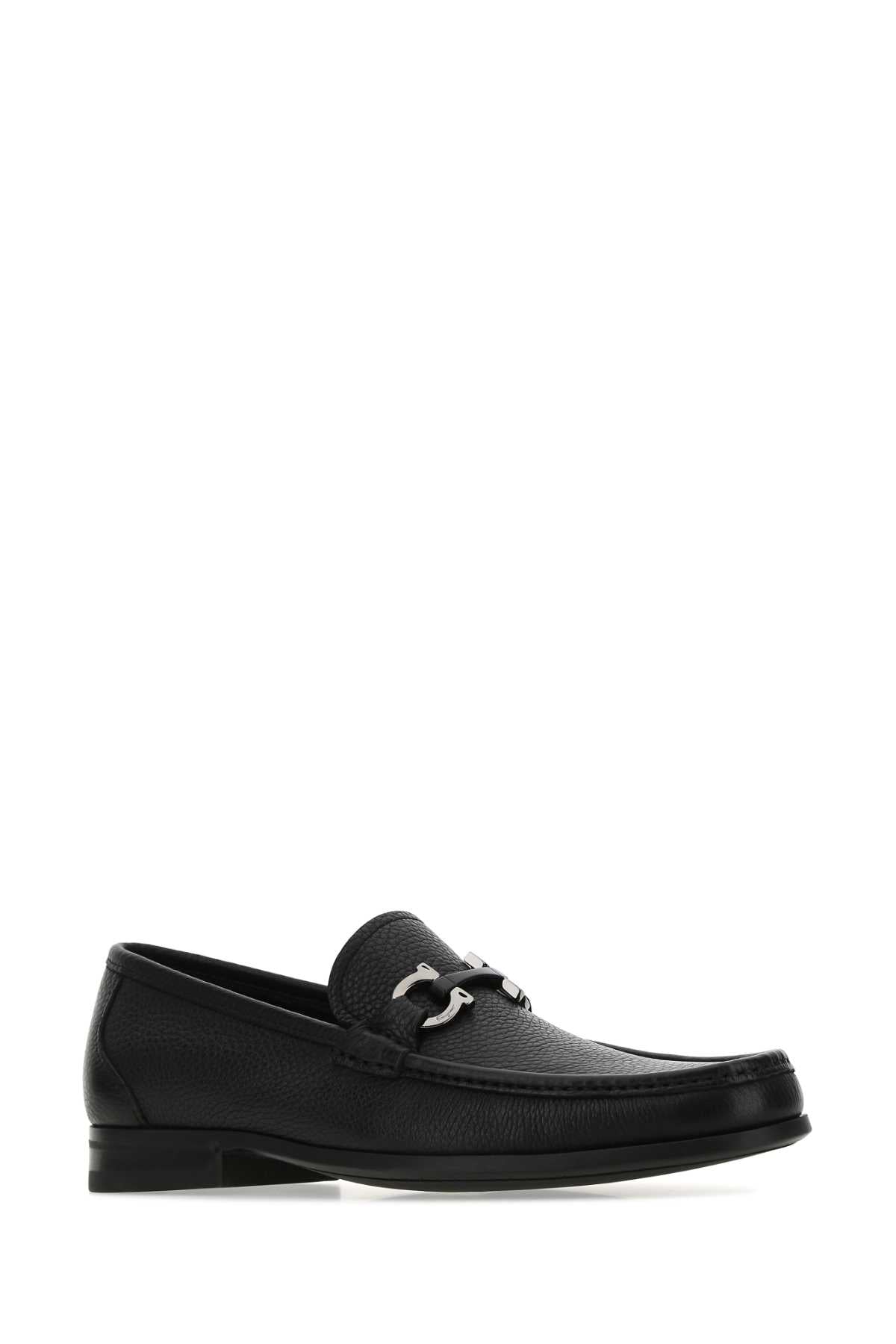 Salvatore Ferragamo Men Black Leather Grandioso Loafers FERRAGAMO