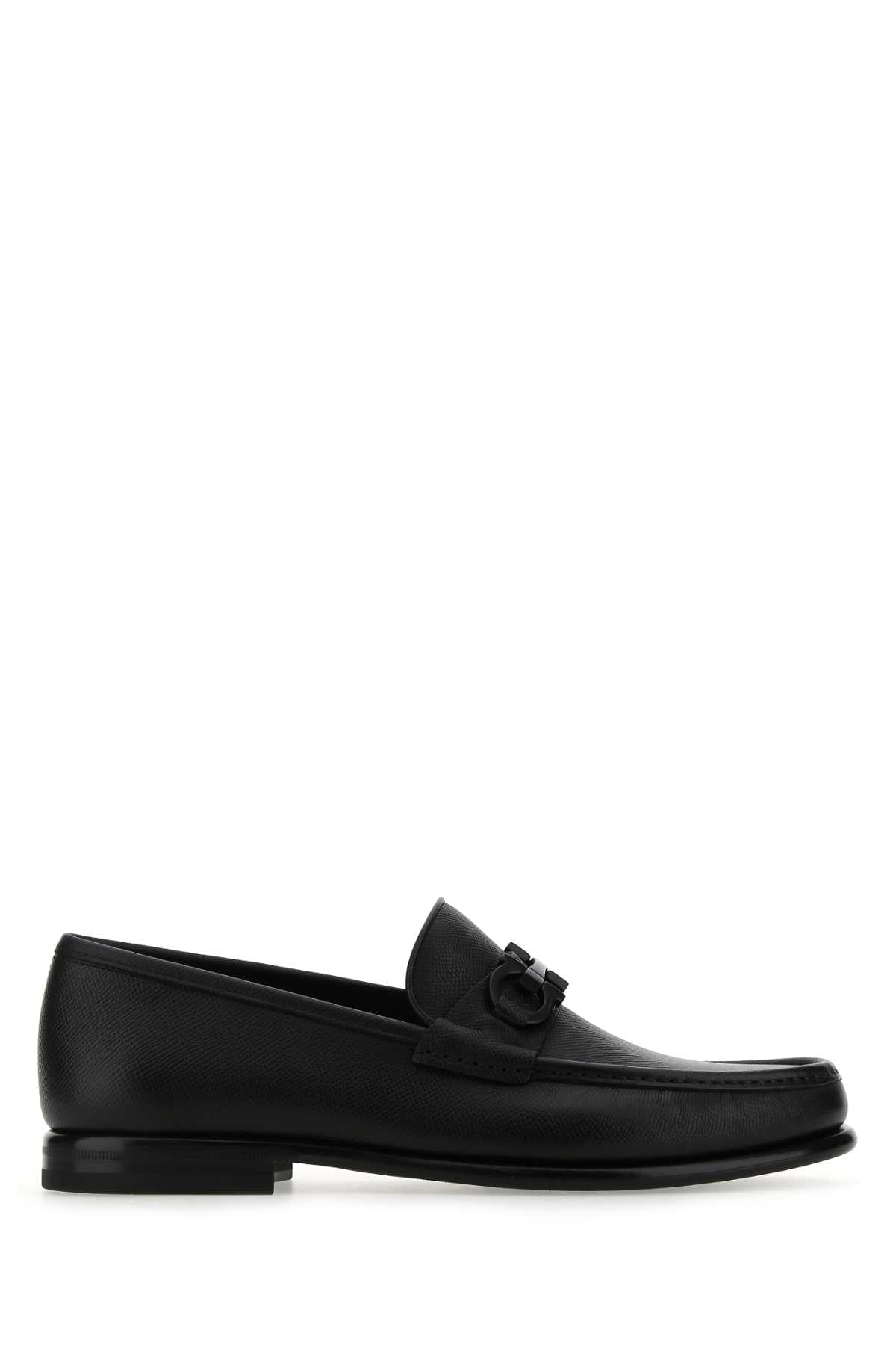 Salvatore Ferragamo Men Black Leather Loafers FERRAGAMO