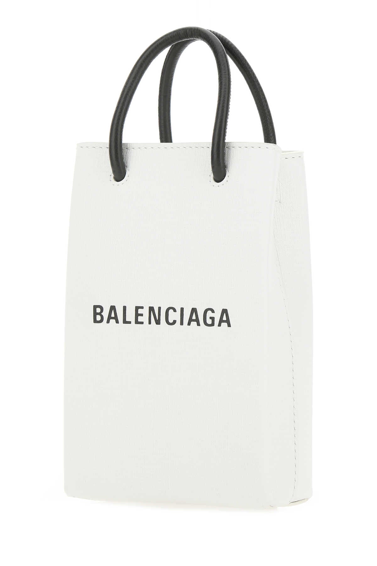 Balenciaga Men White Leather Phone Case BALENCIAGA