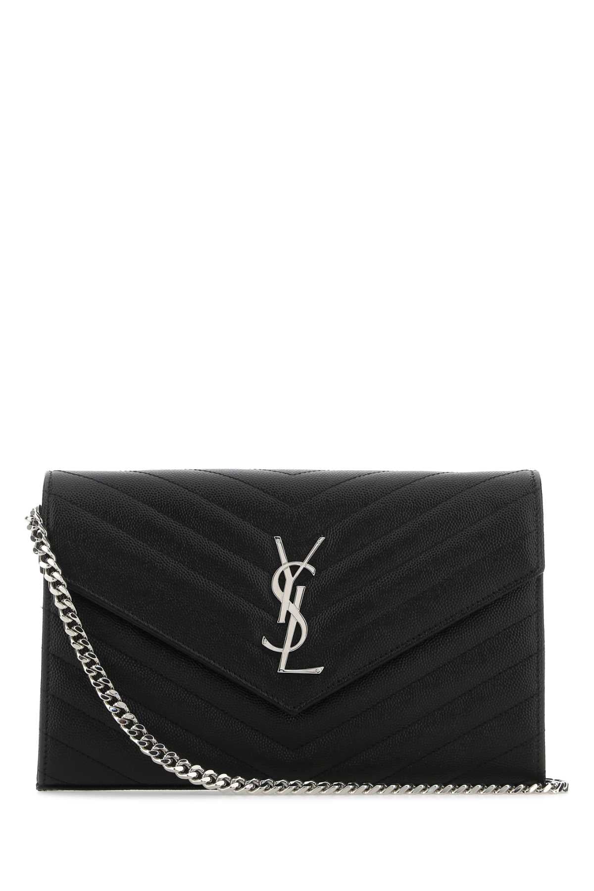 Saint Laurent Women Black Leather Clutch SAINT LAURENT