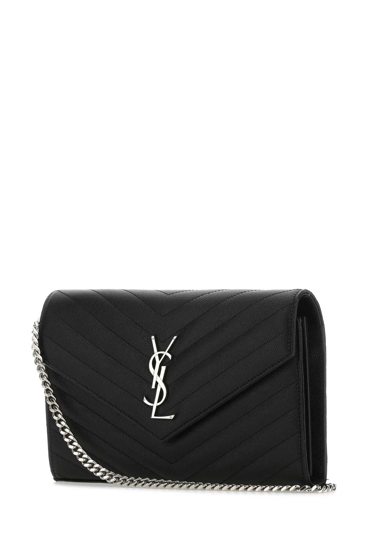 Saint Laurent Women Black Leather Clutch SAINT LAURENT