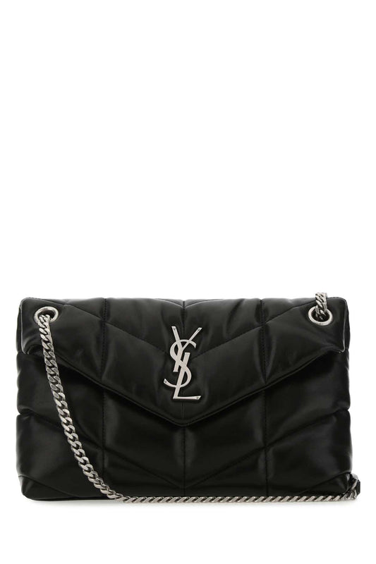 Saint Laurent Women Black Nappa Leather Small Puffer Shoulder Bag SAINT LAURENT