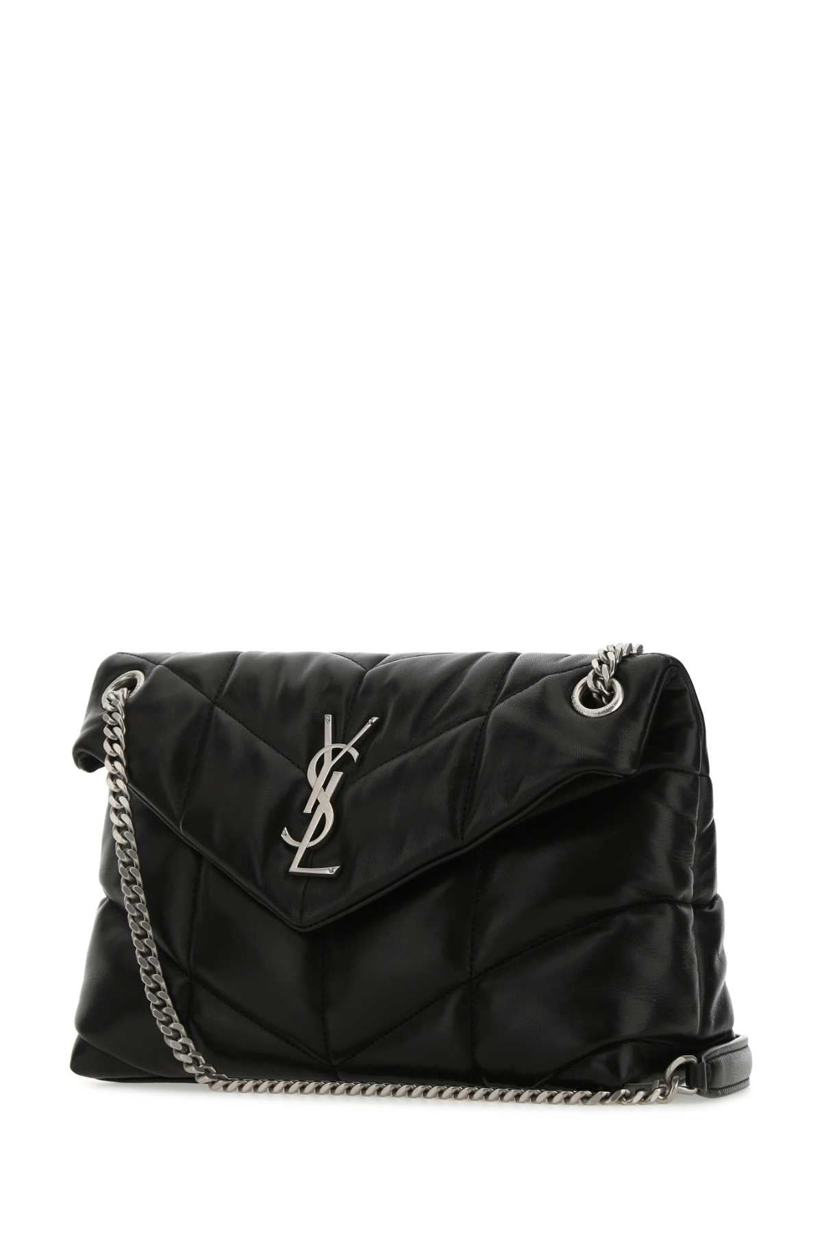 Saint Laurent Women Black Nappa Leather Small Puffer Shoulder Bag SAINT LAURENT