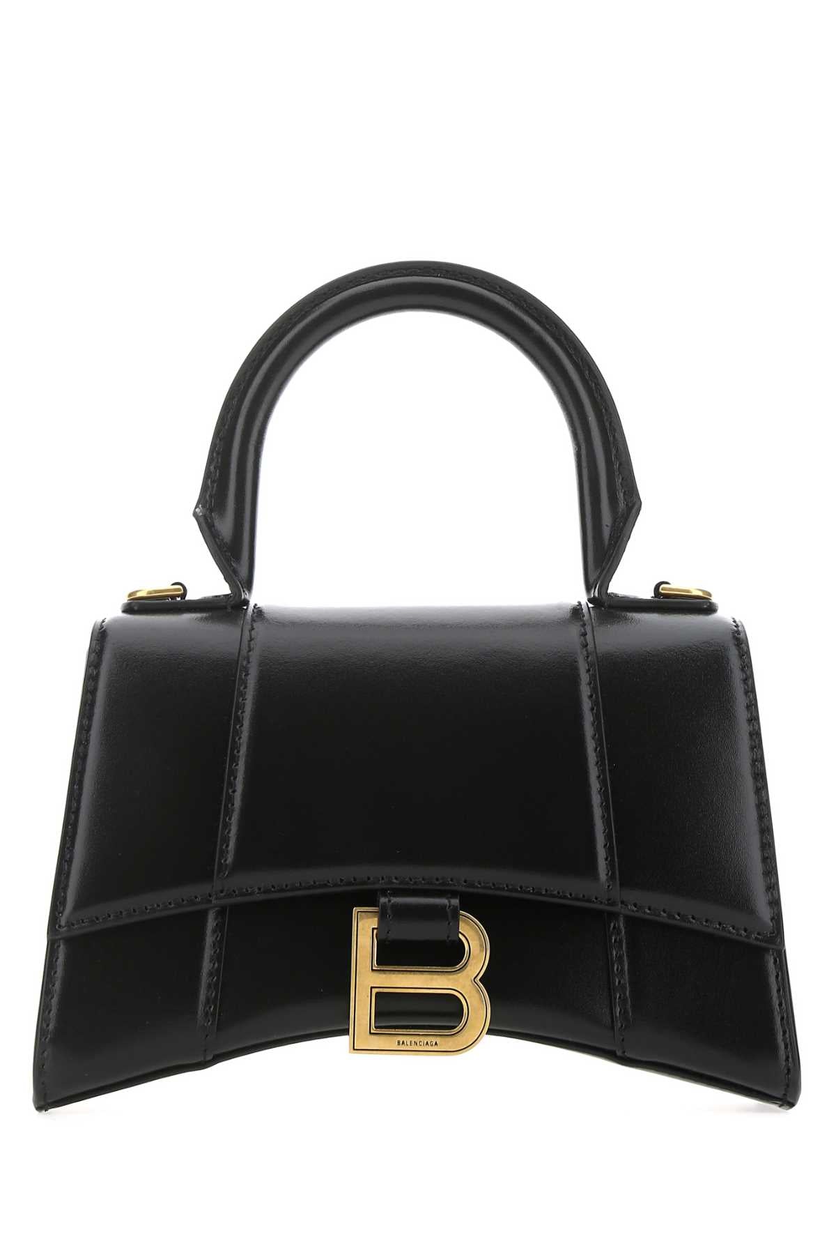 Balenciaga Women Black Leather Xs Hourglass Handbag BALENCIAGA