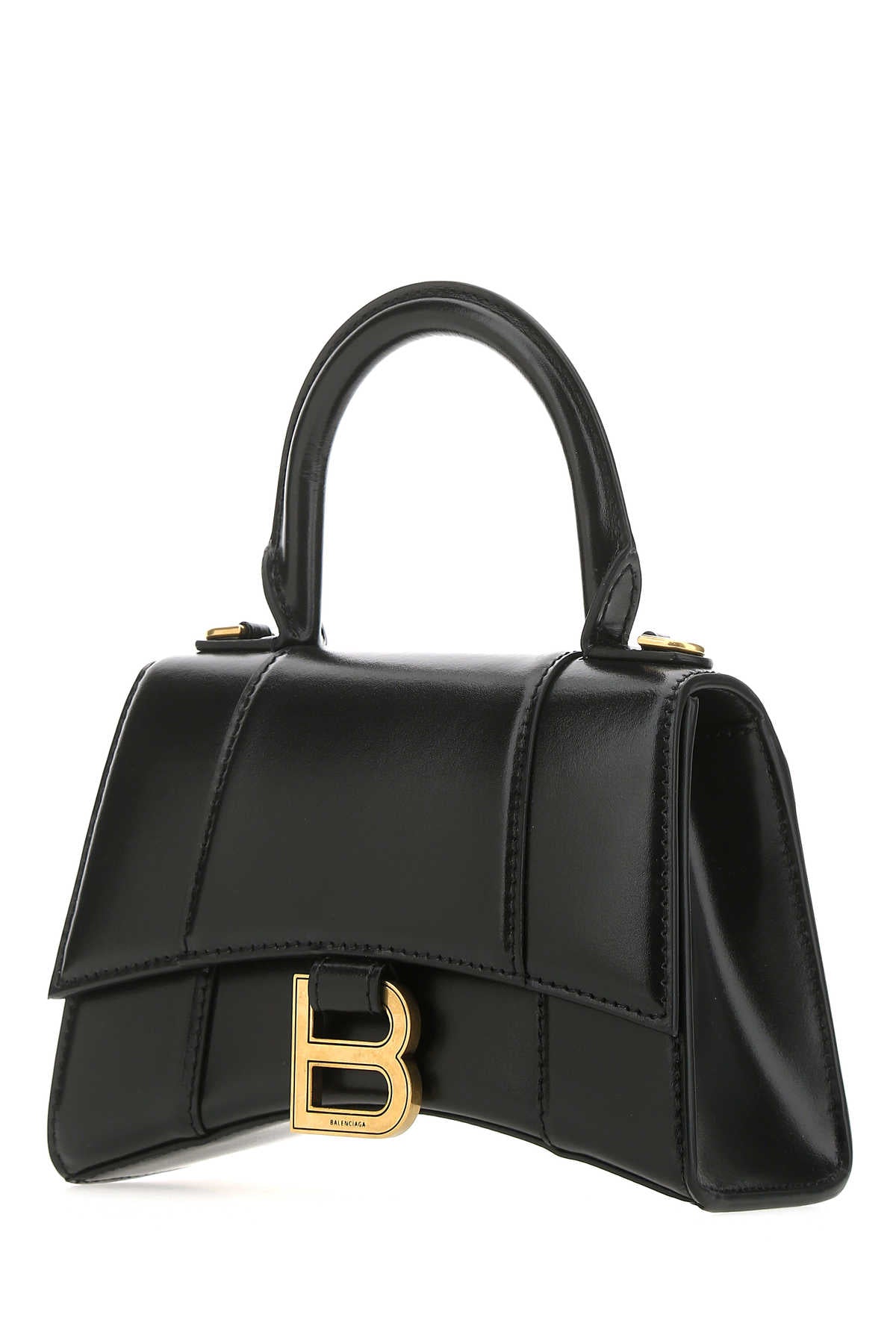 Balenciaga Women Black Leather Xs Hourglass Handbag BALENCIAGA