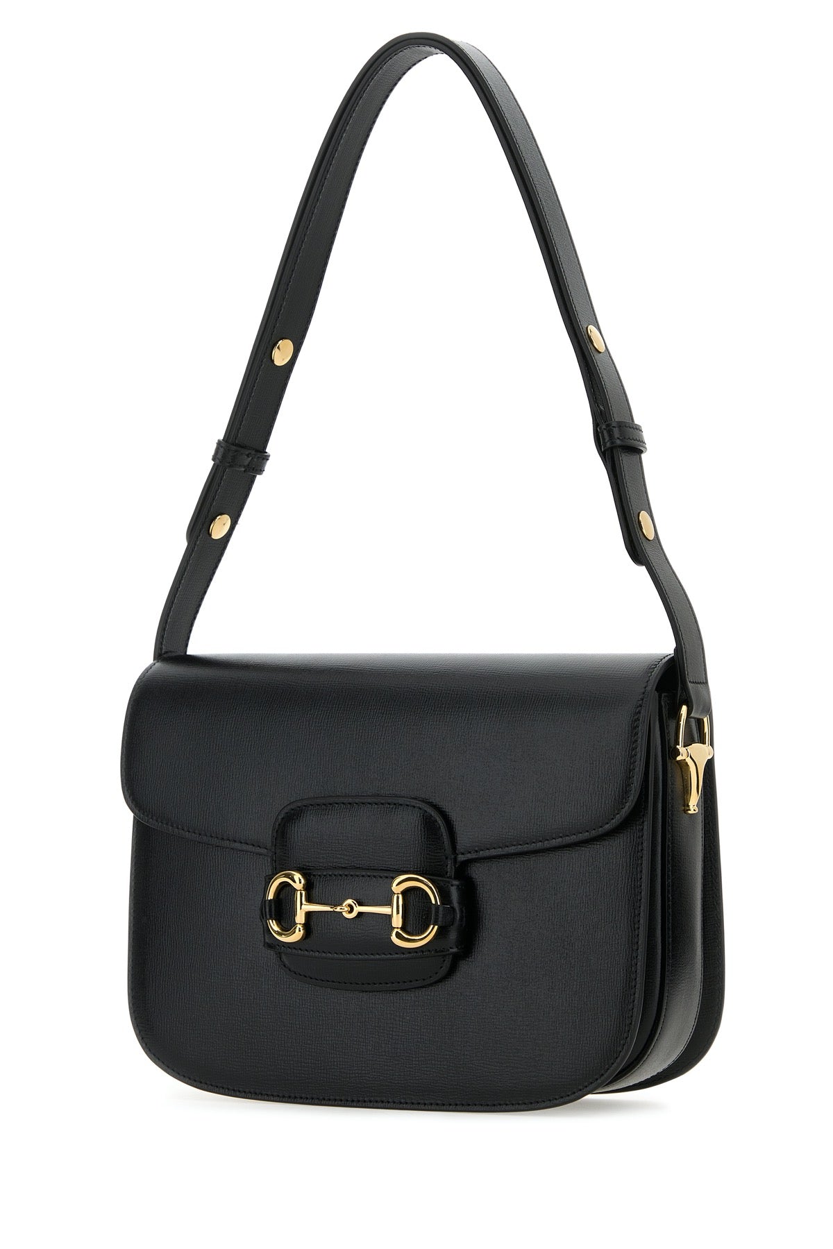 Gucci Women Black Leather 1955 Horsebit Shoulder Bag GUCCI