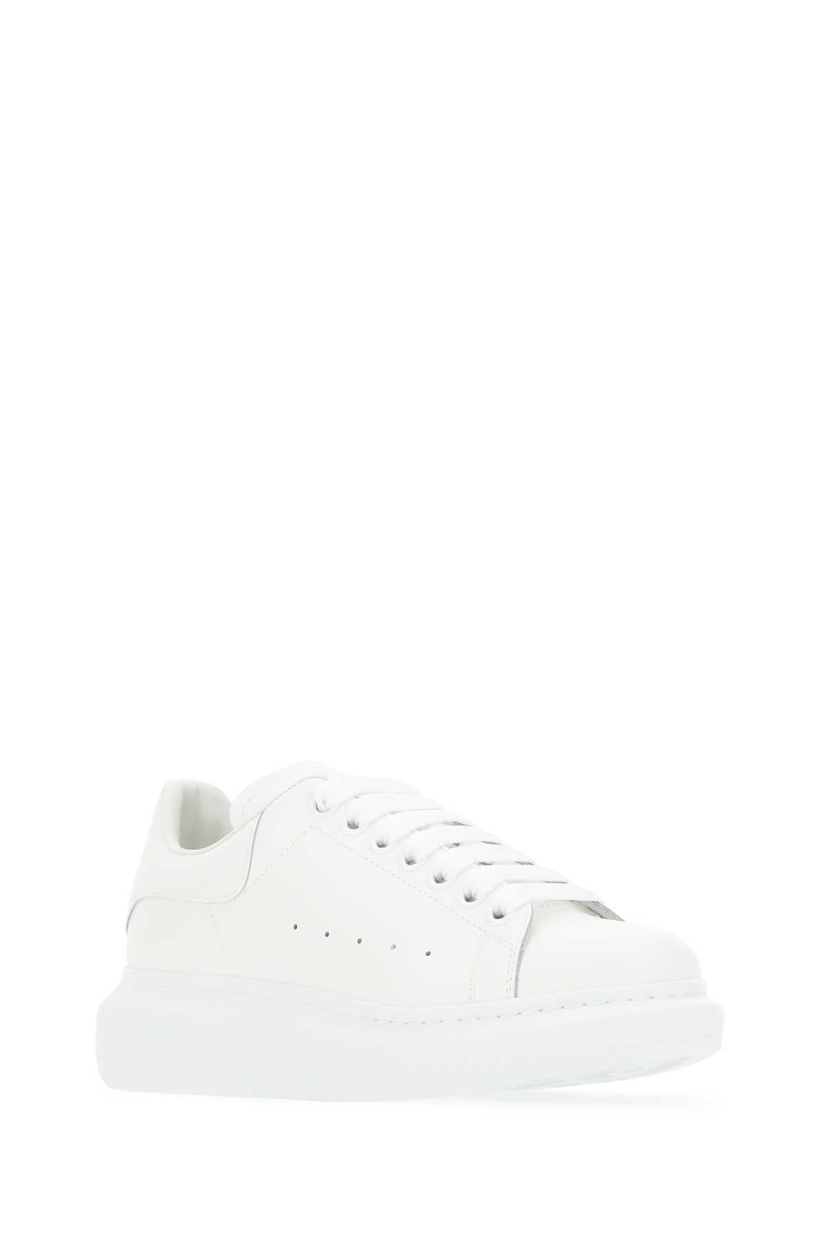Alexander Mcqueen Women White Leather Sneakers ALEXANDER MCQUEEN