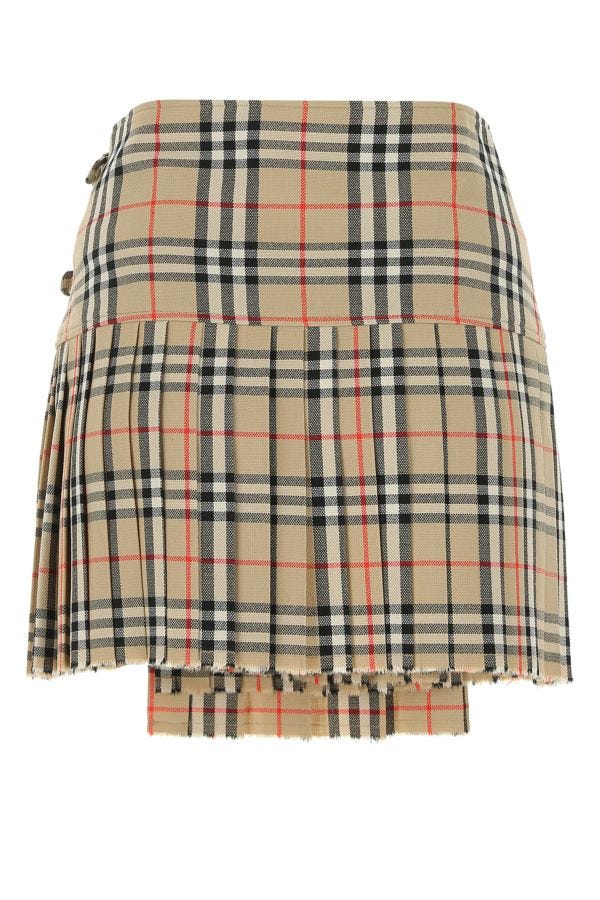 Burberry Woman Embroidered Wool Mini Skirt