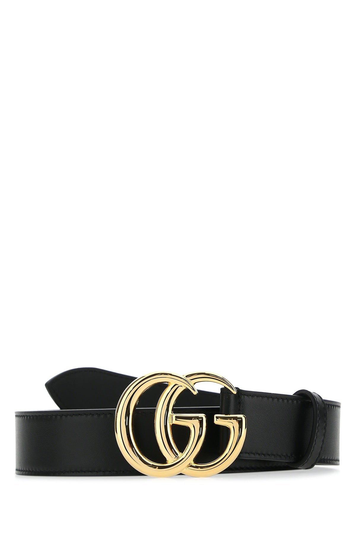 Gucci Women Black Leather Gg Marmont Belt GUCCI