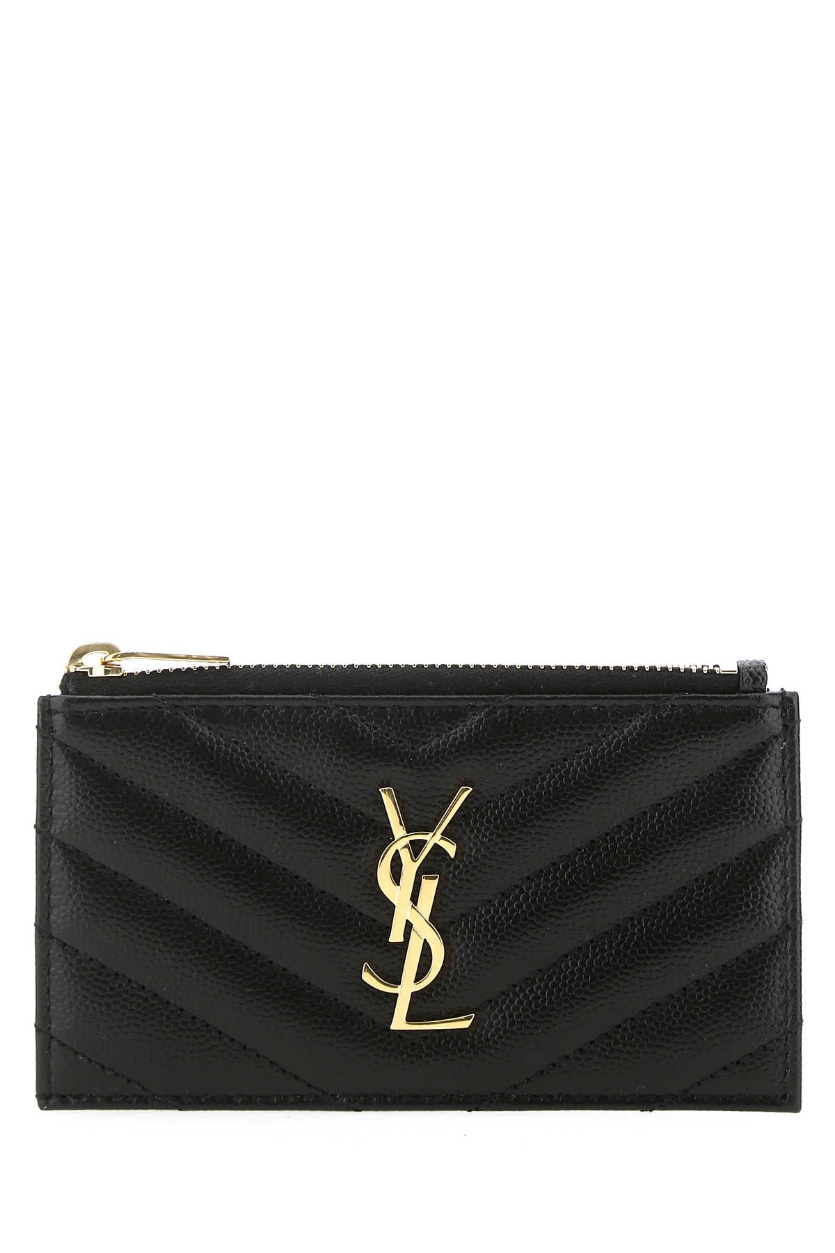 Saint Laurent Women Black Leather Card Holder SAINT LAURENT