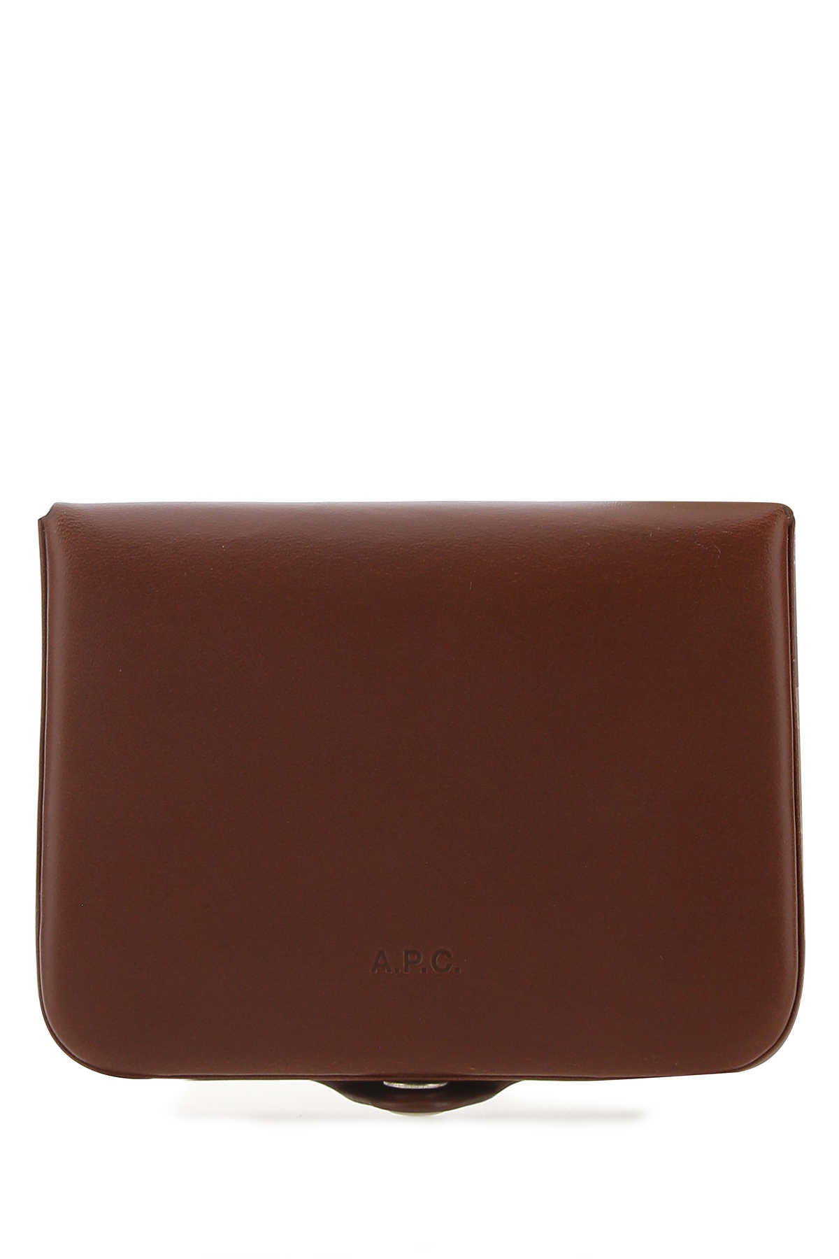 A.P.C. Men Brown Leather Card Holder A.P.C.
