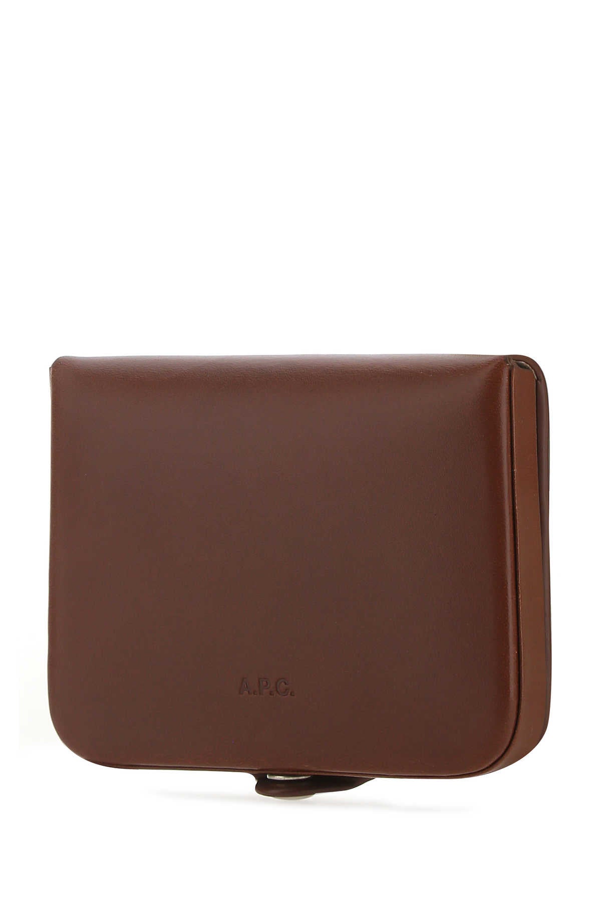 A.P.C. Men Brown Leather Card Holder A.P.C.