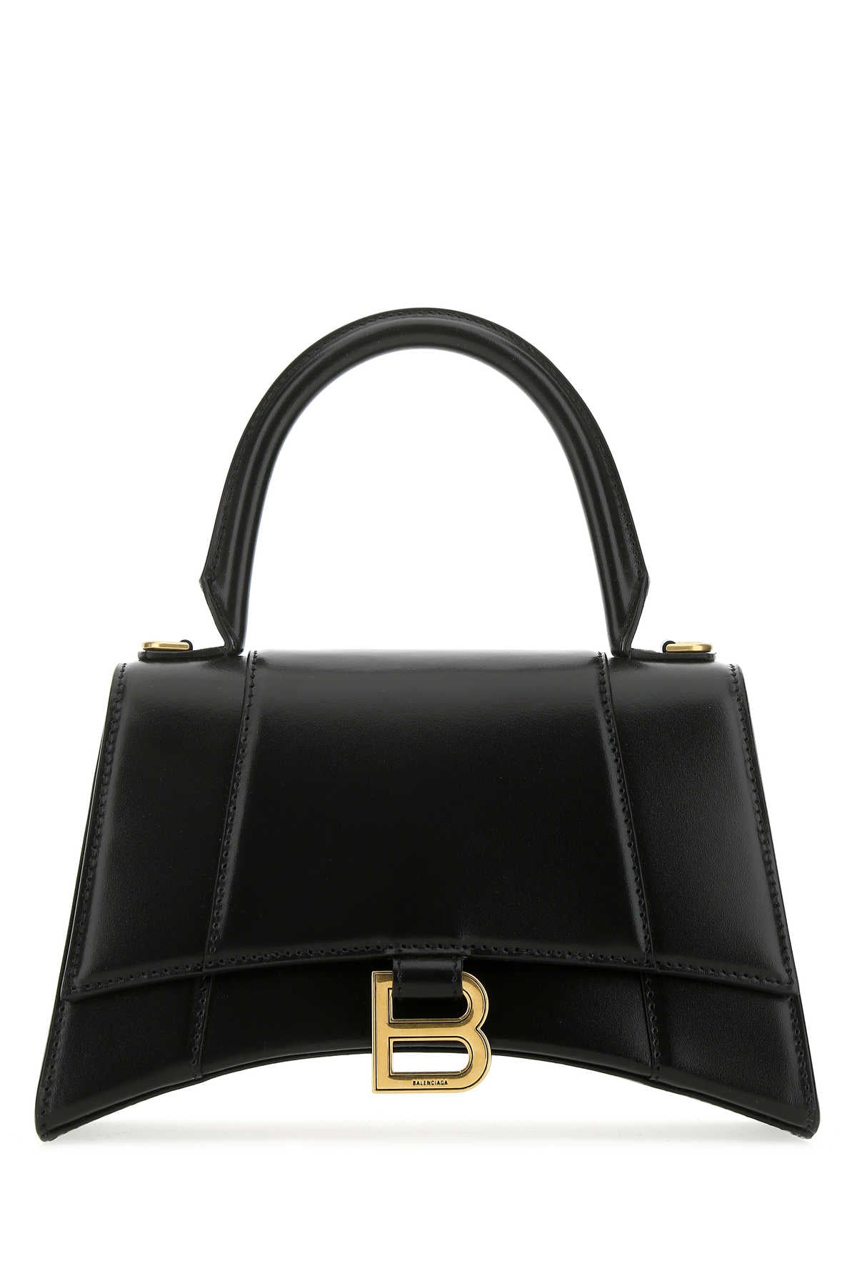 Balenciaga Women Black Leather Small Hourglass Handbag BALENCIAGA