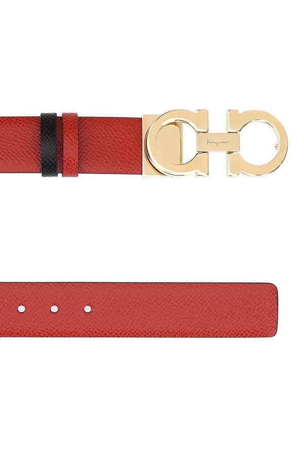 Salvatore Ferragamo Woman Red Leather Reversible Belt