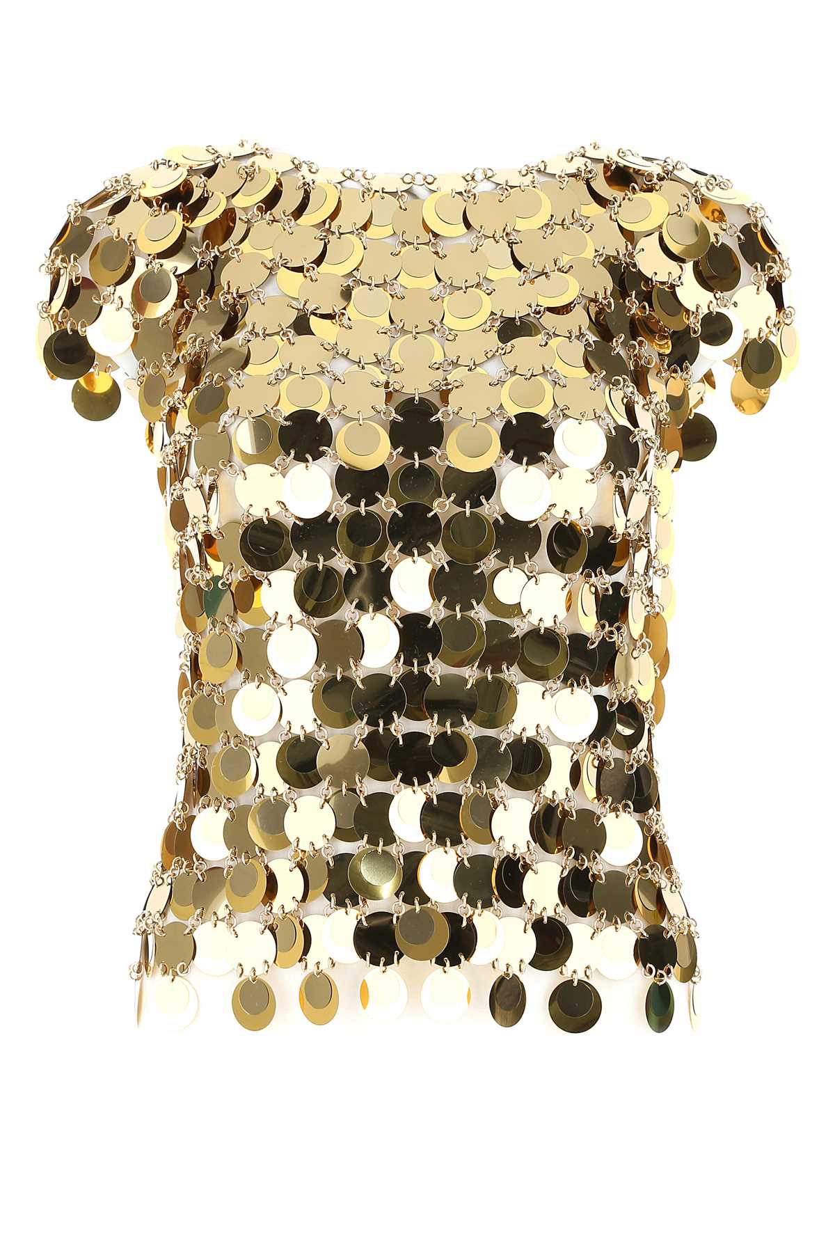 Rabanne Women Gold Sequins Top PACO RABANNE