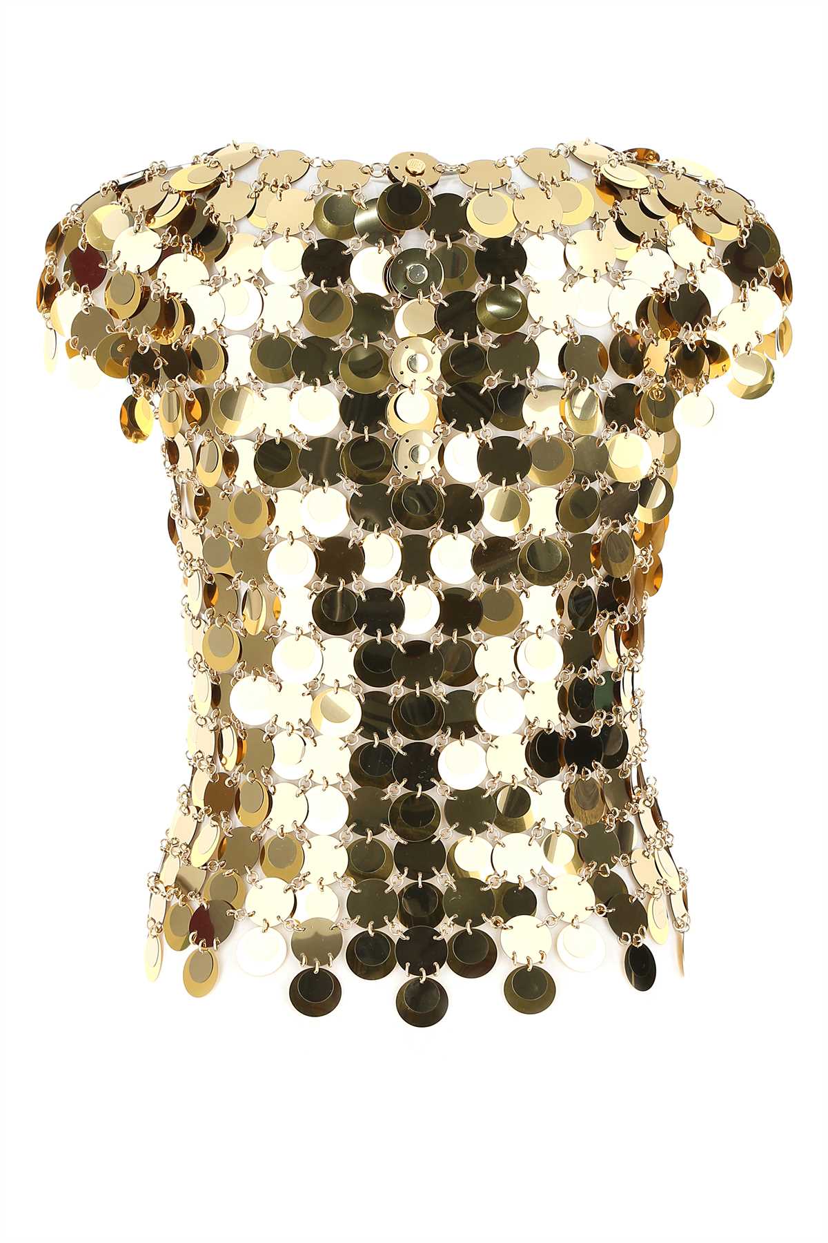 Rabanne Women Gold Sequins Top PACO RABANNE