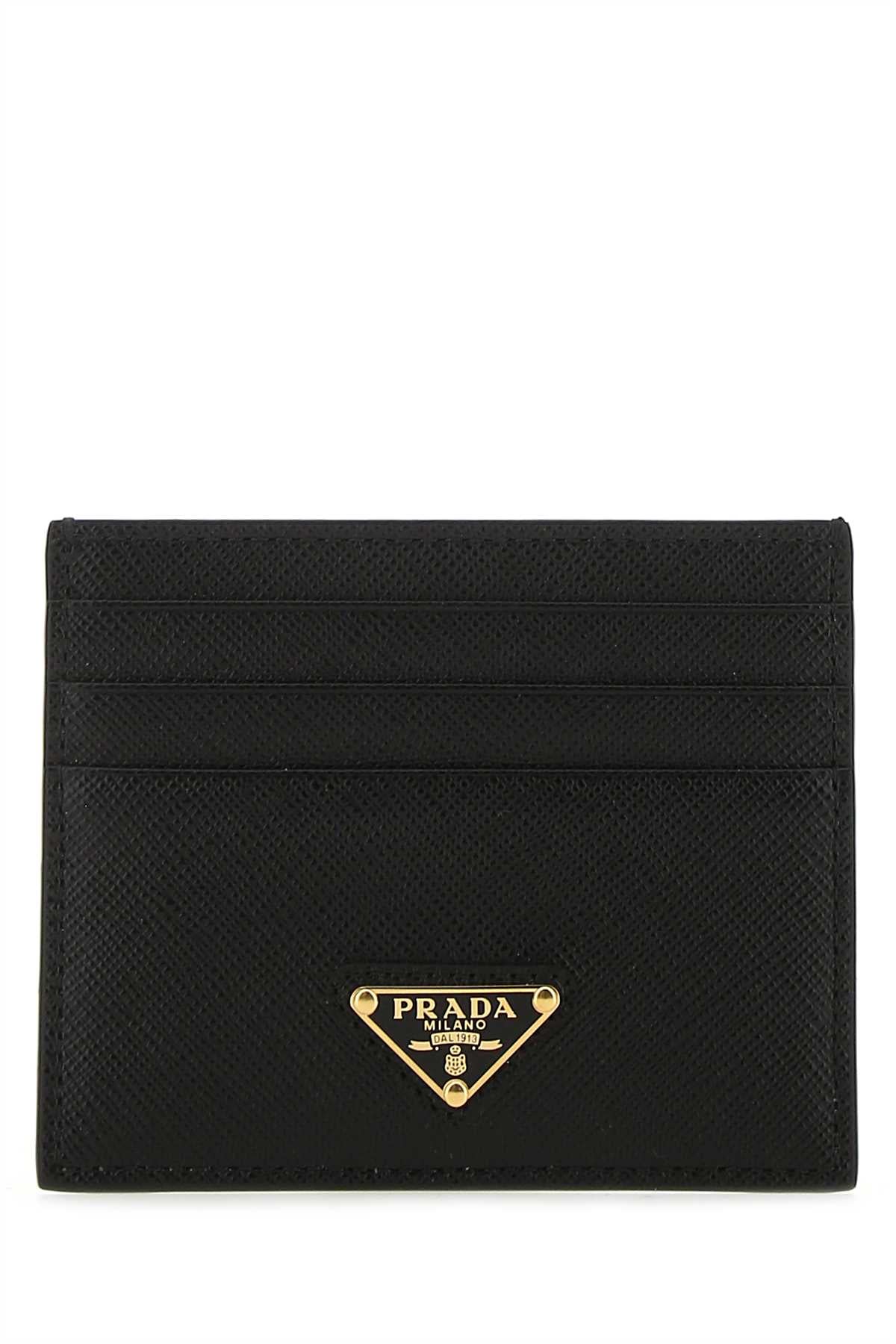Prada Women Black Leather Card Holder PRADA