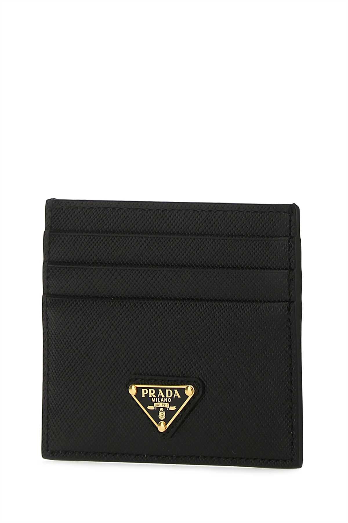 Prada Women Black Leather Card Holder PRADA