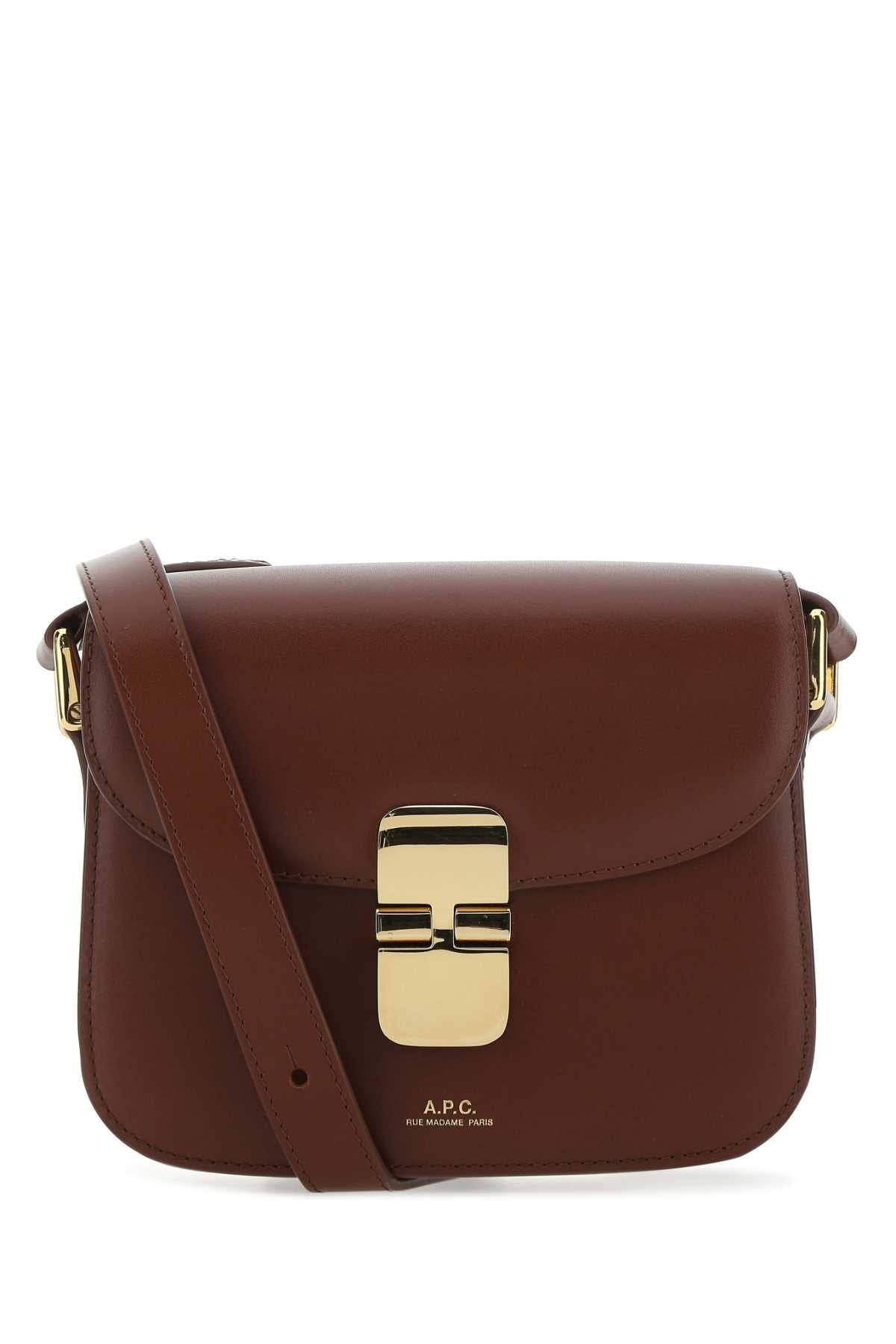 A.P.C. Women Brown Leather Grace Mini Crossbody Bag A.P.C.