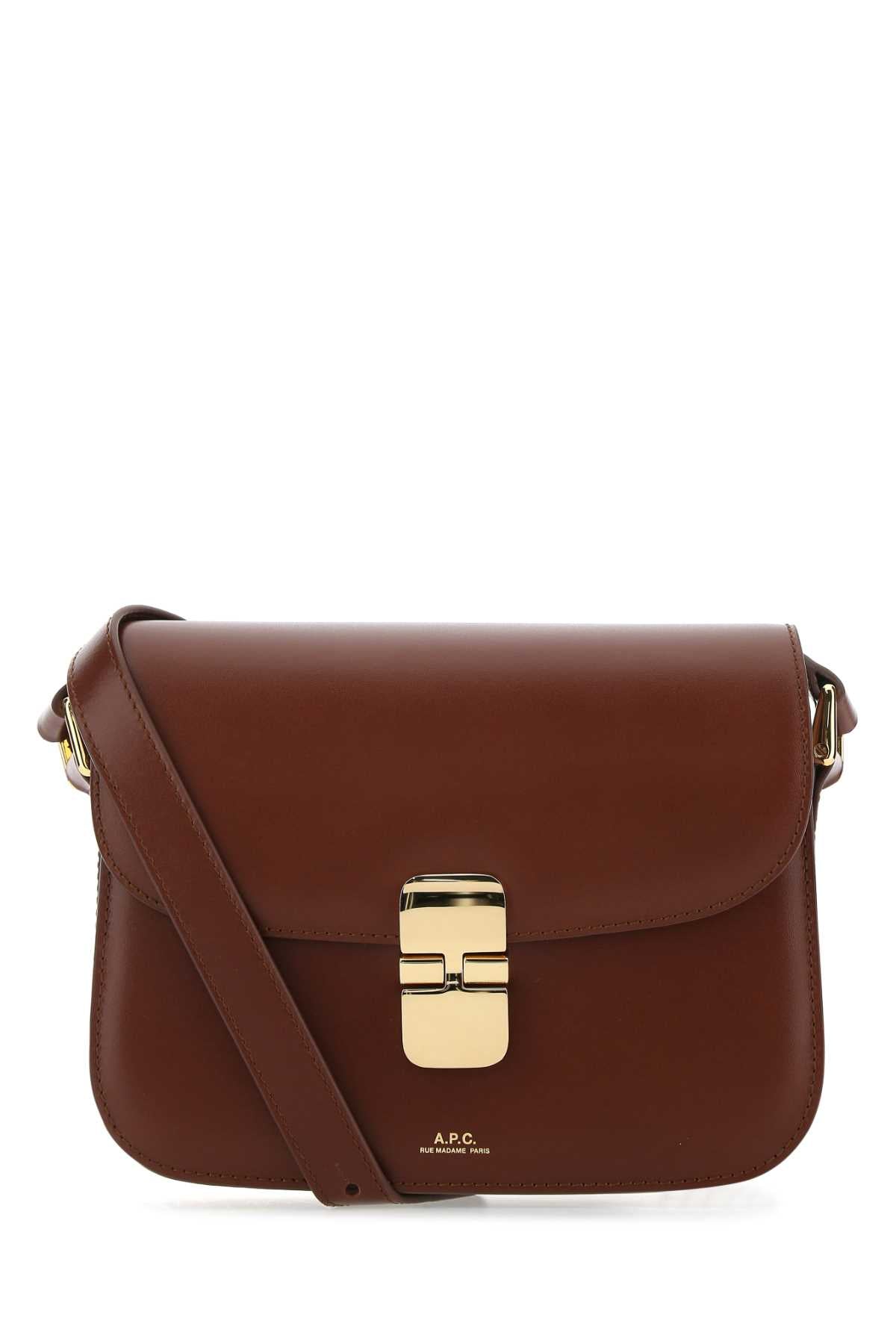 A.P.C. Women Brown Leather Small Grace Crossbody Bag A.P.C.