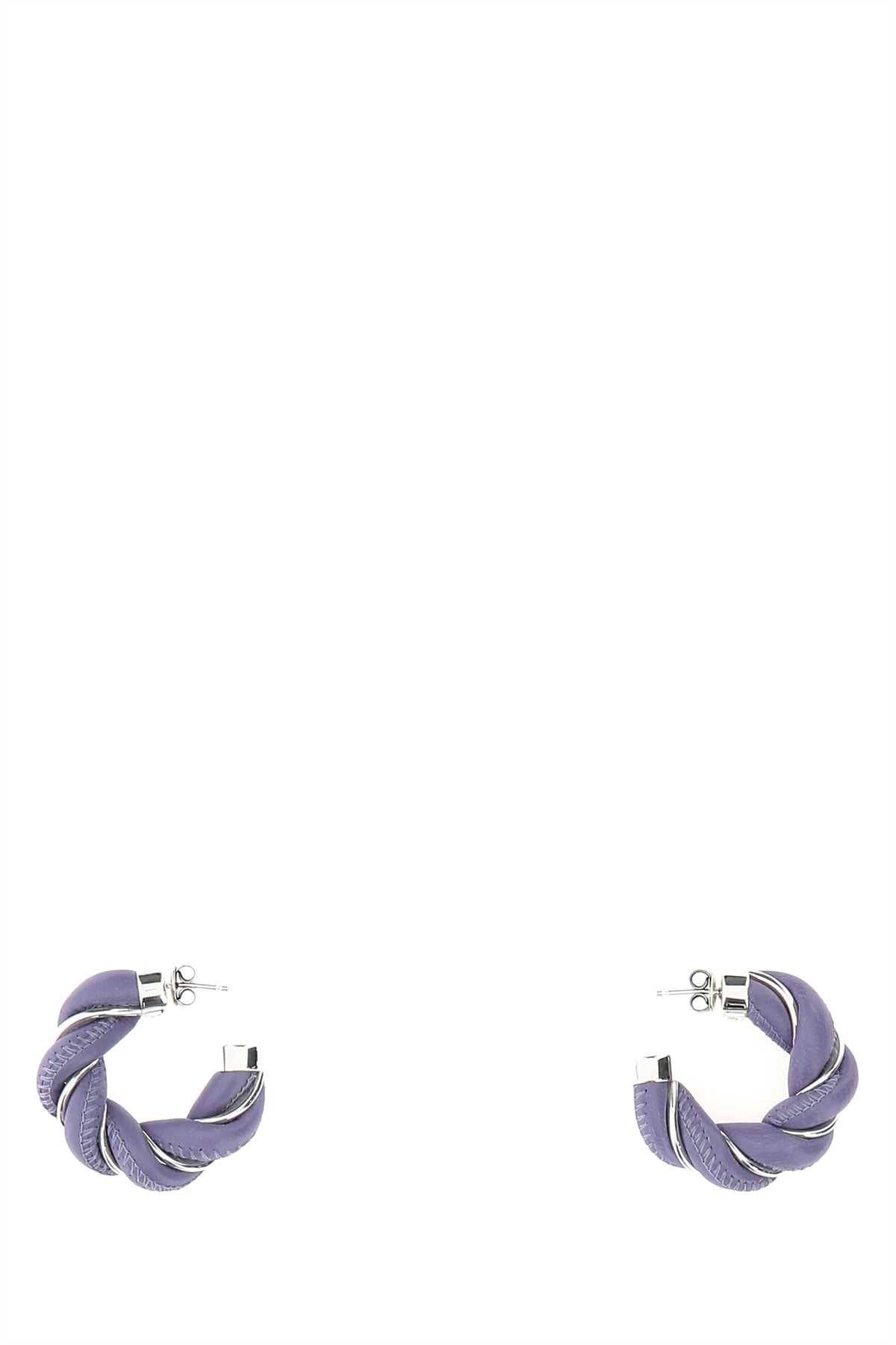 Bottega Veneta Women Lilac Nappa Leather And 925 Silver Earrings BOTTEGA VENETA