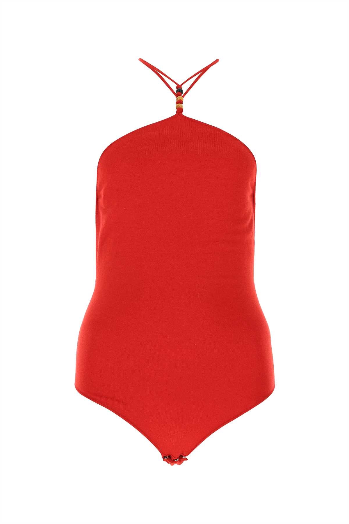 Bottega Veneta Women Red Stretch Cashmere Blend Bodysuit BOTTEGA VENETA