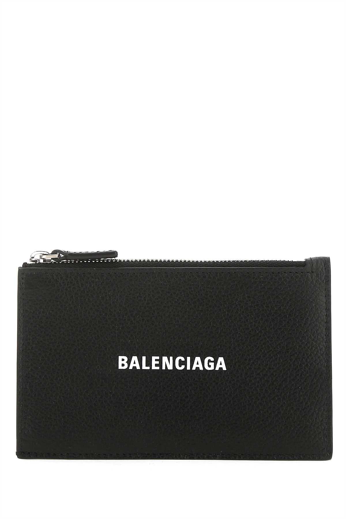 Balenciaga Men Black Leather Card Holder BALENCIAGA