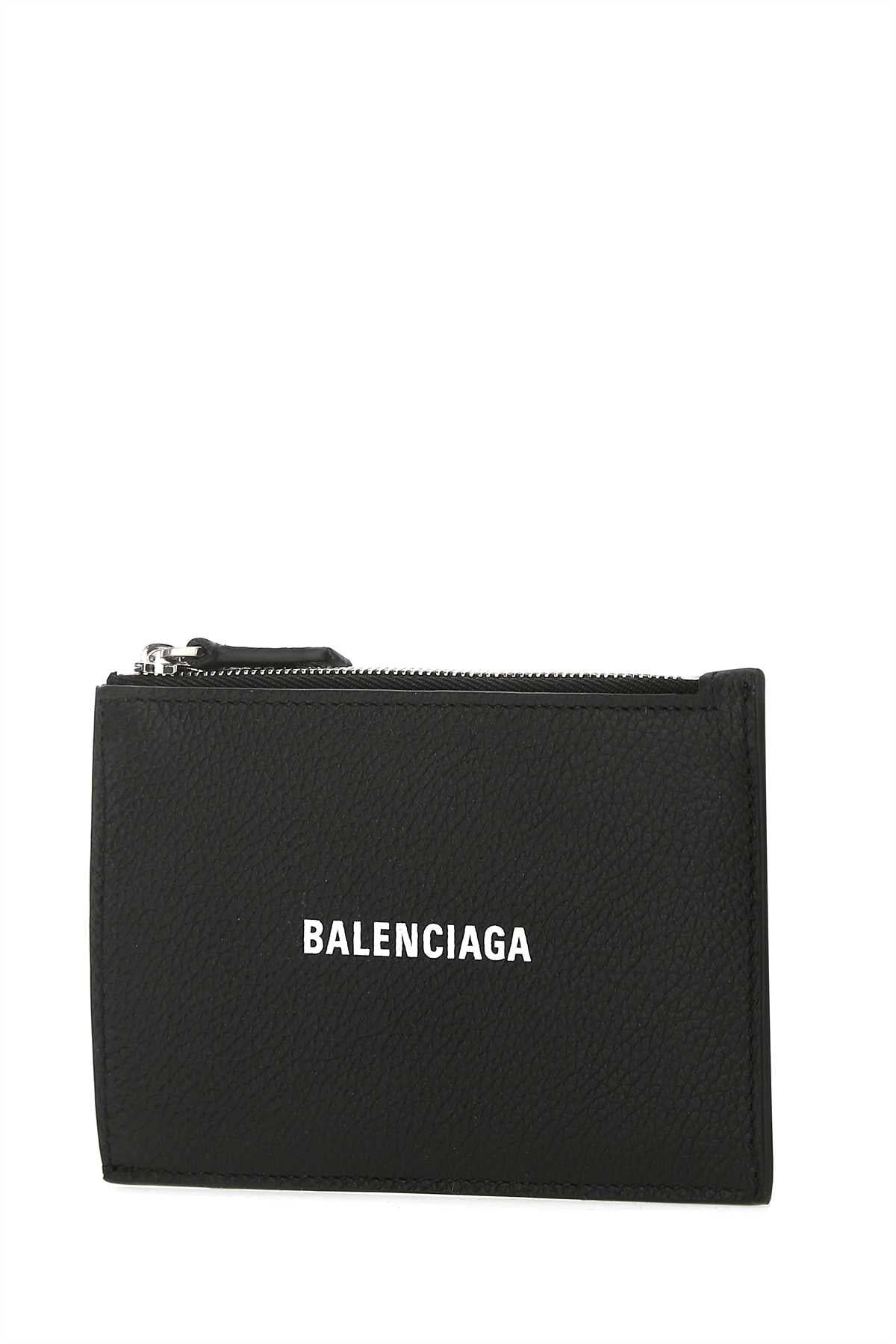 Balenciaga Men Black Leather Card Holder BALENCIAGA