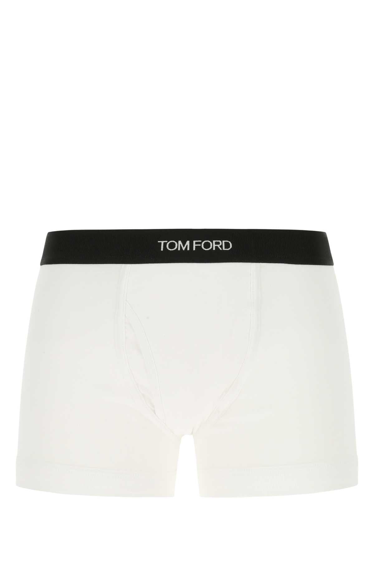 Tom Ford Men White Stretch Cotton Boxer Set TOM FORD